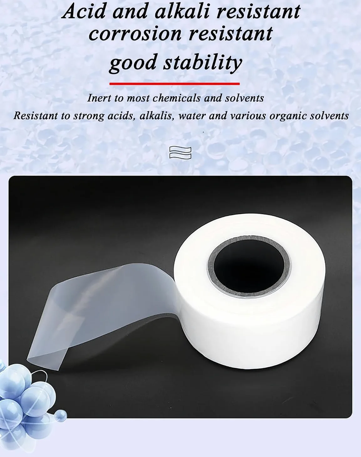 Peso 1 kg Película de lámina teflón Espesor 0,05 mm aislante PTFE con diferente ancho Adecuado for sellado industrial y aislamiento eléctrico