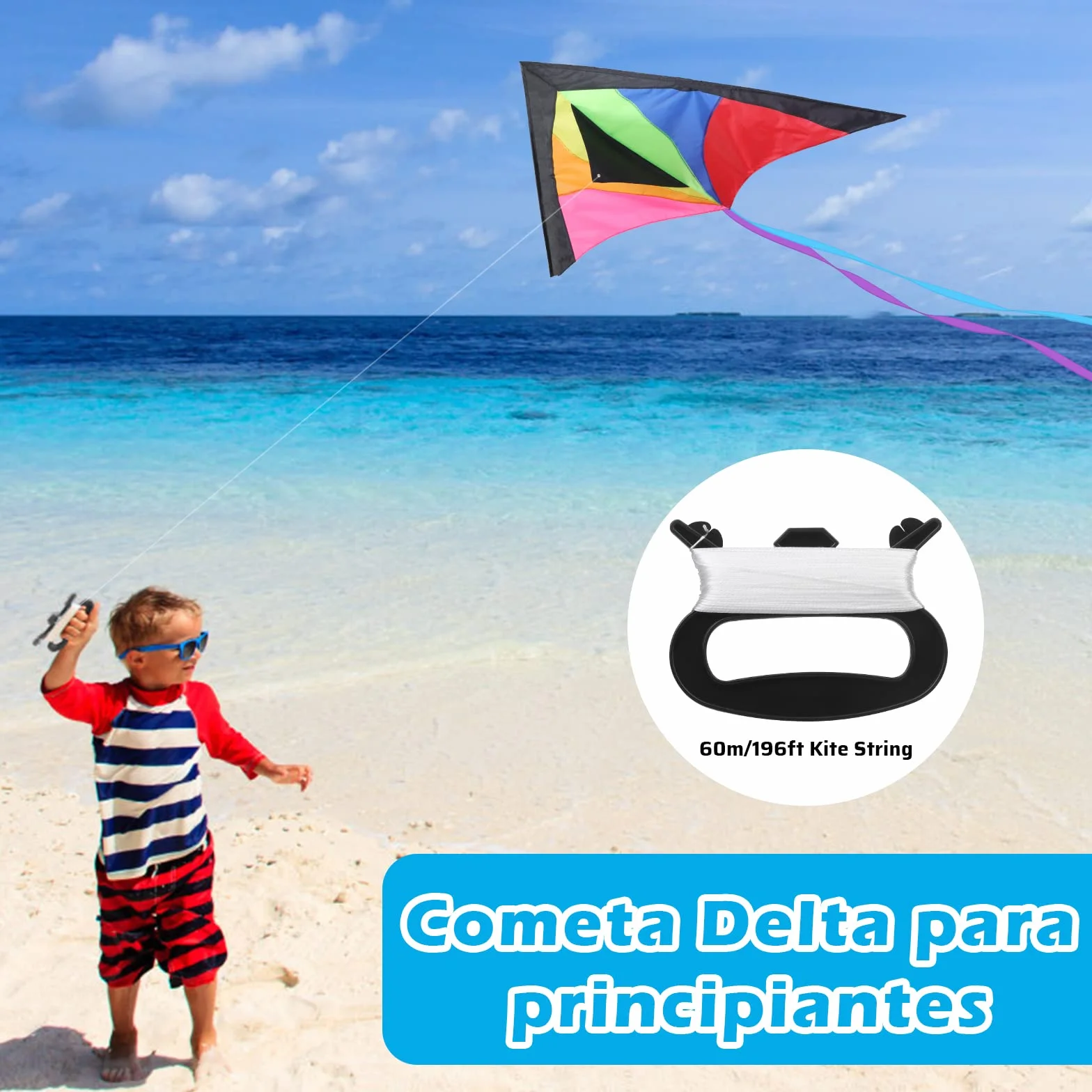 Anpro Gran Cometa para Niños y Adultos Fácil de Volar Viento Fuerte Brisa Suave