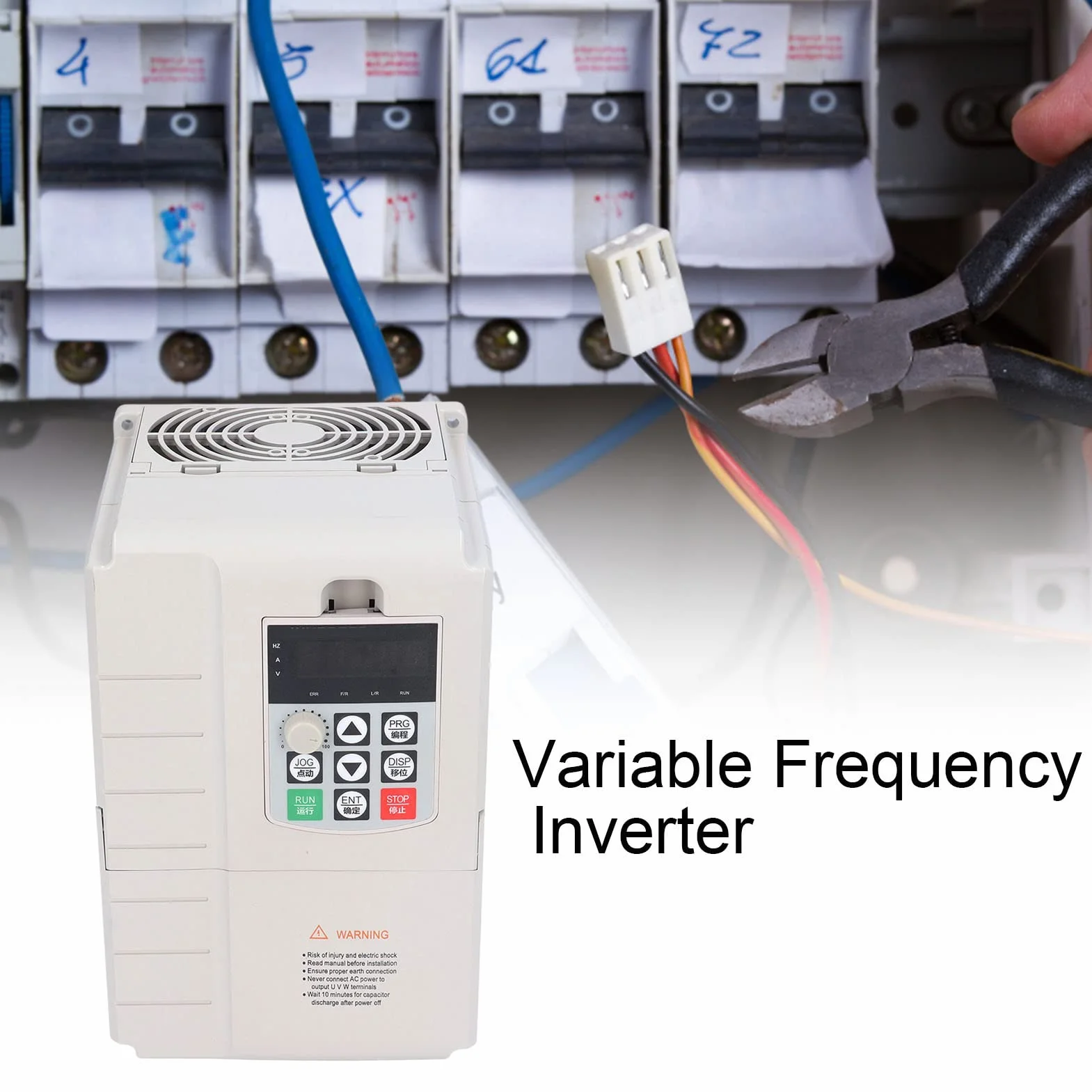 Unidad de Frecuencia Variable, 5.5KW Entrada Monofásica de 220 V Salida Trifásica de 380 V 8 Etapas Programables Unidad VFD Control PID Ruido bajo Ajustable Inversor de Controlador de Velocidad VFD
