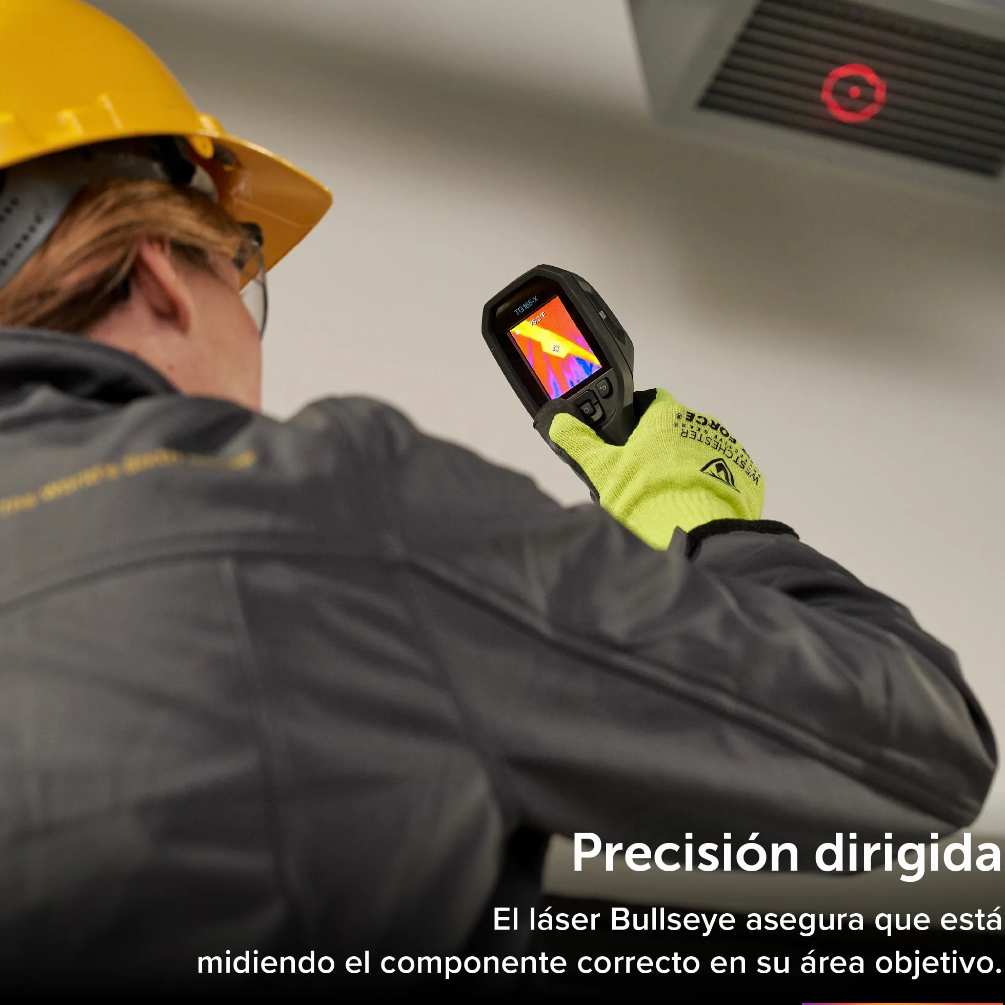FLIR TG165-X Cámara termográfica con láser Bullseye: cámara infrarroja de calidad comercial para inspección de edificios, HVAC y electricidad.