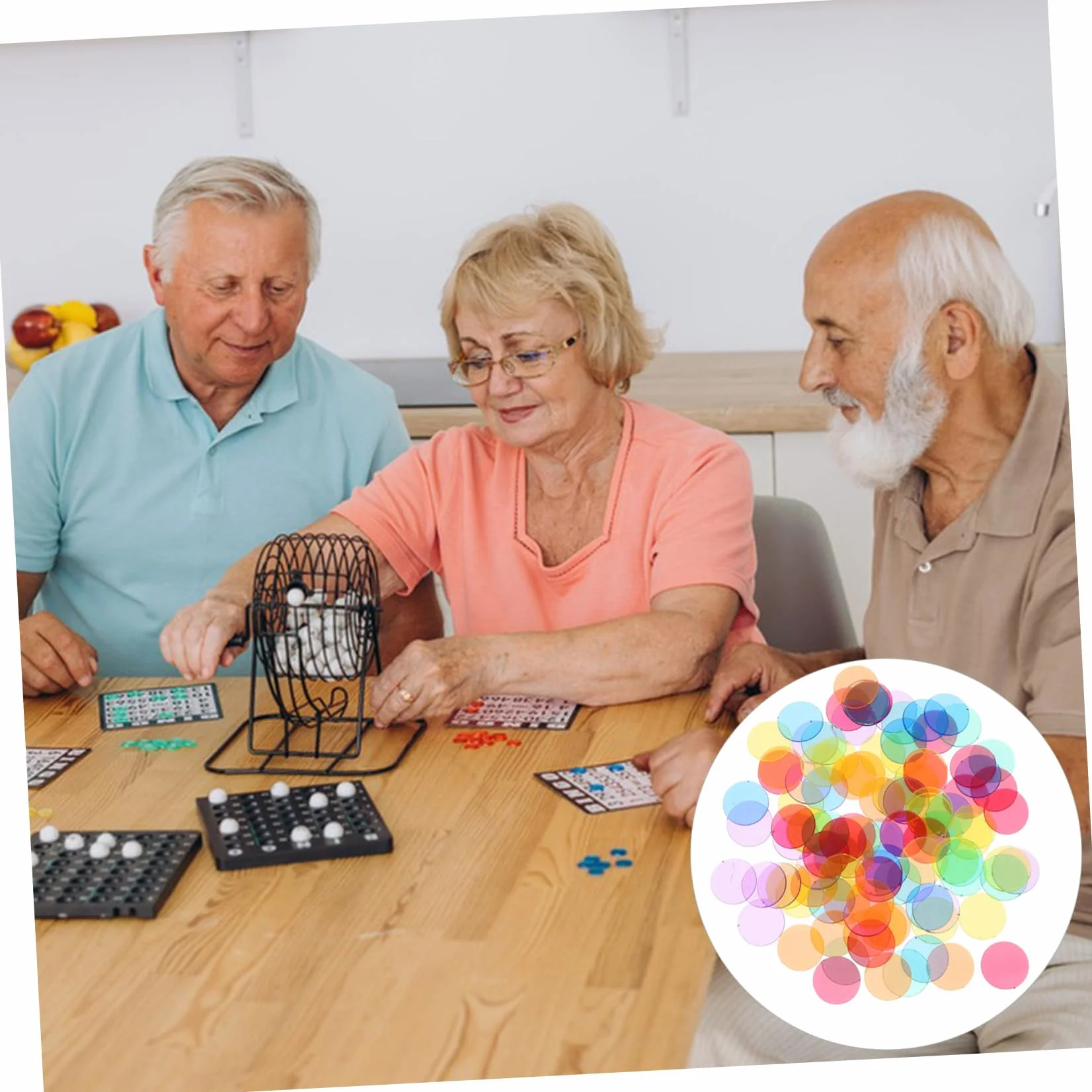 Fichas Transparentes de 19mm para Bingo y Juegos Educativos, 100 Piezas de Plástico Abs