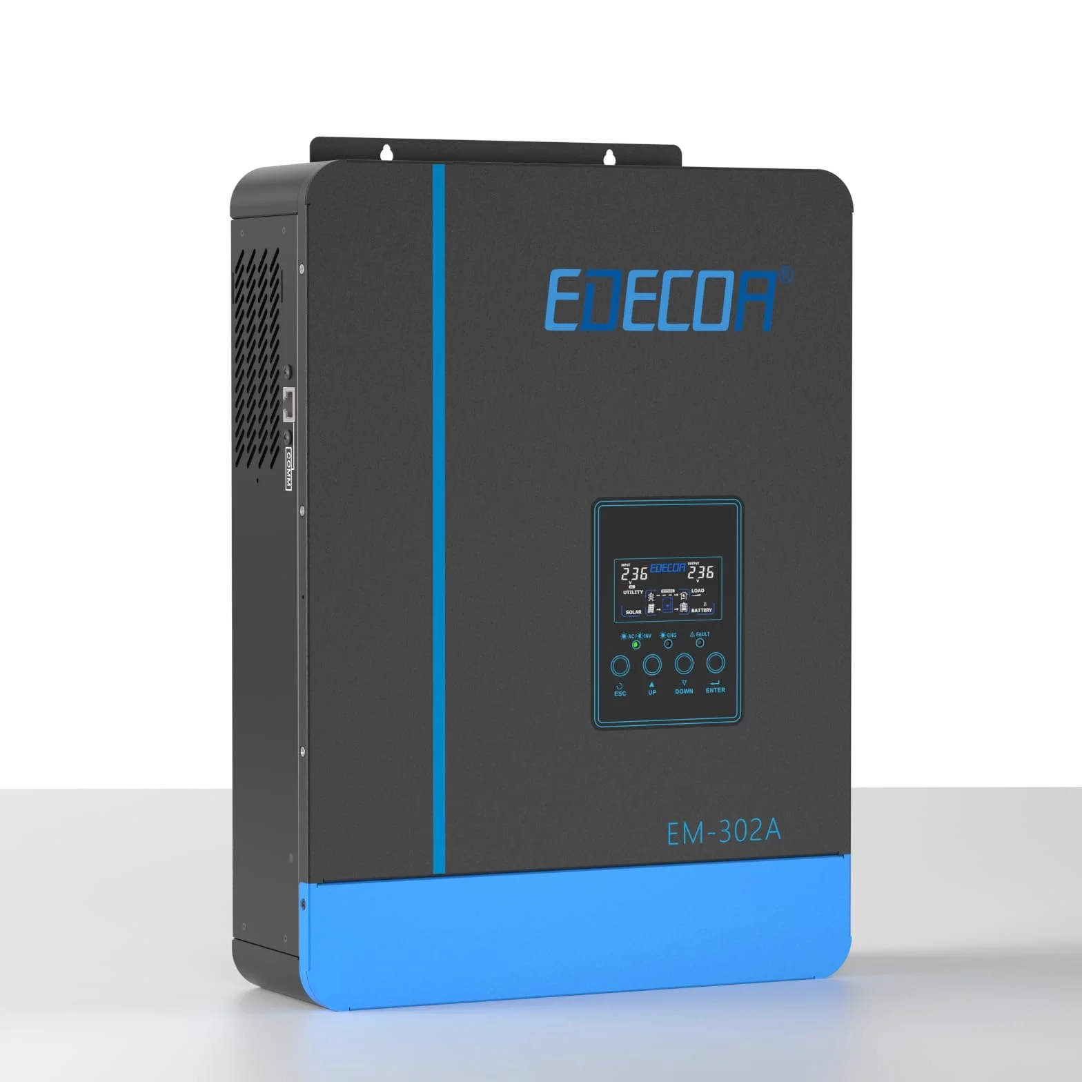 EDECOA Inversor Hibrido 24v 3000w 220v 230v 3.2KVA/3000W Cargador Solar MPPT 80A Pure Sine (Off-Grid) con Cargador de Bateria, prioridad de Red, Regulador de Carga Solar