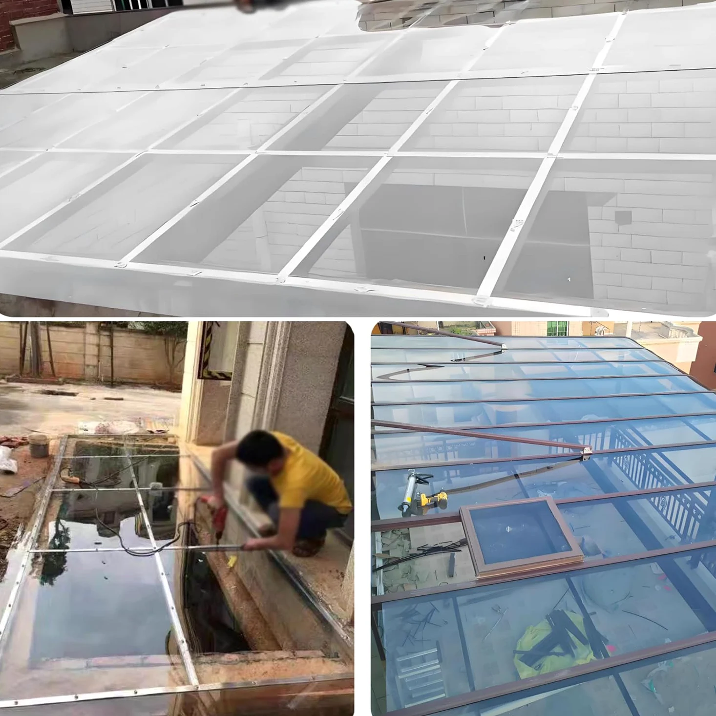 Láminas de Policarbonato para Invernadero,Paneles de Techo de Plástico Transparente,1mm Espesor,Placa Duradera PC,Protección UV a Prueba de Lluvia,para Tejados Exterior (80cm x 600cm)