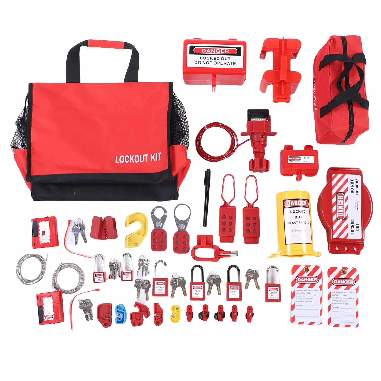 Generic Kit Loto de Bloqueo y Etiquetado, Cerrojos de Bloqueo de Grupo de Seguridad Completo, Abrazadera de Etiquetado en de Disyuntor con Función de Kit de Seguridad, Ideal para Aplicaciones