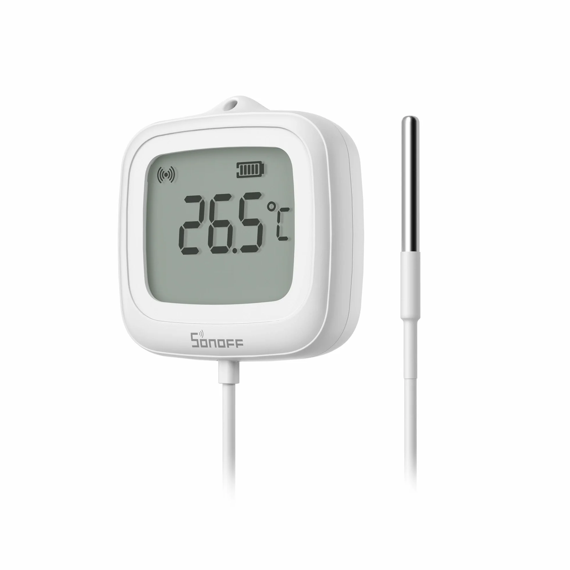 SONOFF SNZB-02LD Sensor Temp. Zigbee 1.5m Sonda Acero Inoxidable LCD -40~115°C APP Soporte Magnético