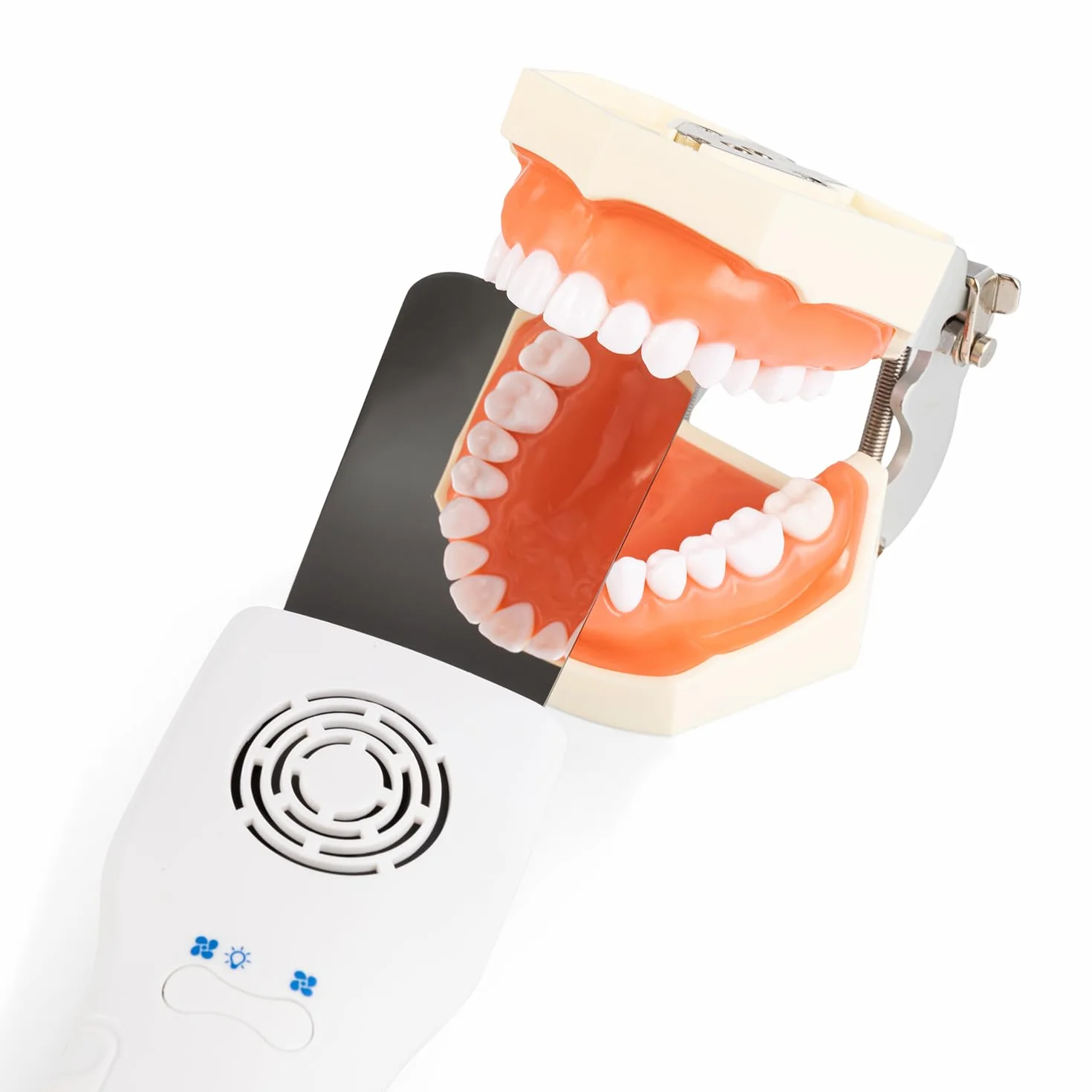 Espejos intraorales para fotografía dental, espejo reflector, oclusal de cristal, ortodóntico de dos caras, LED, cargador inalámbrico y ventilador