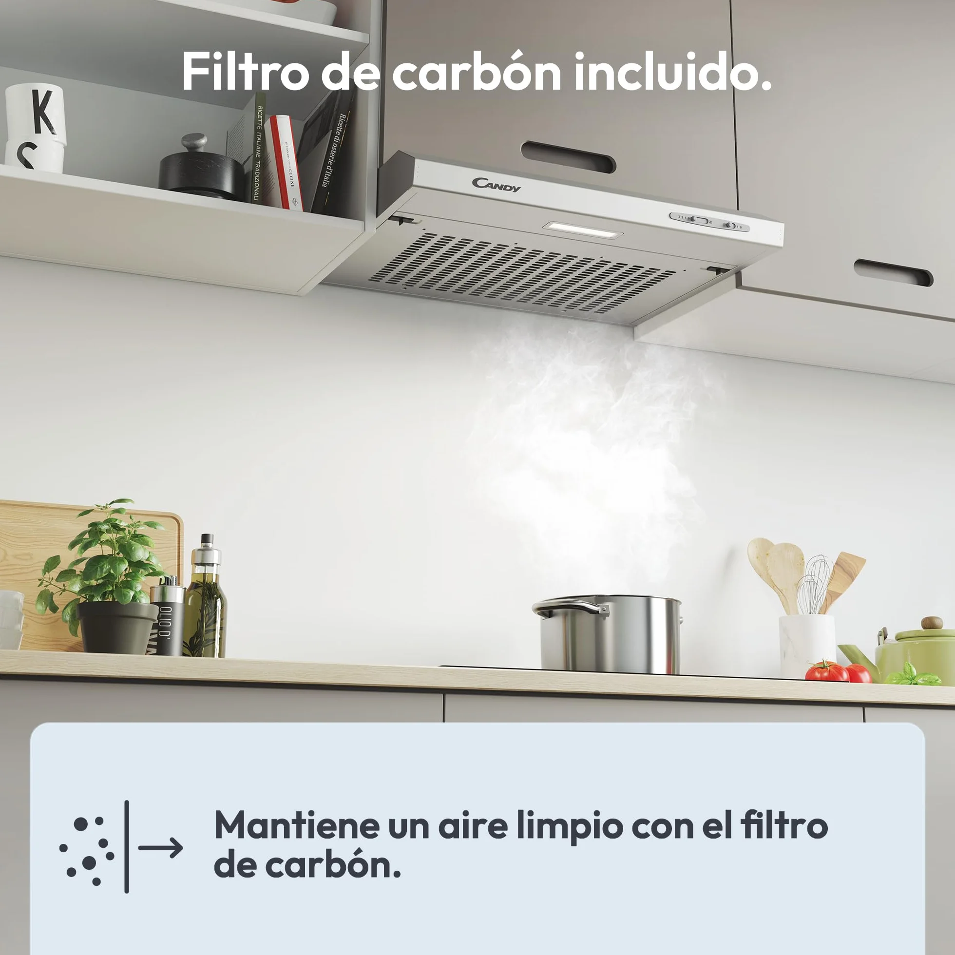 Candy CFT610/5S Campana 60 cm 208 m³/h LED 87.5 W Silver