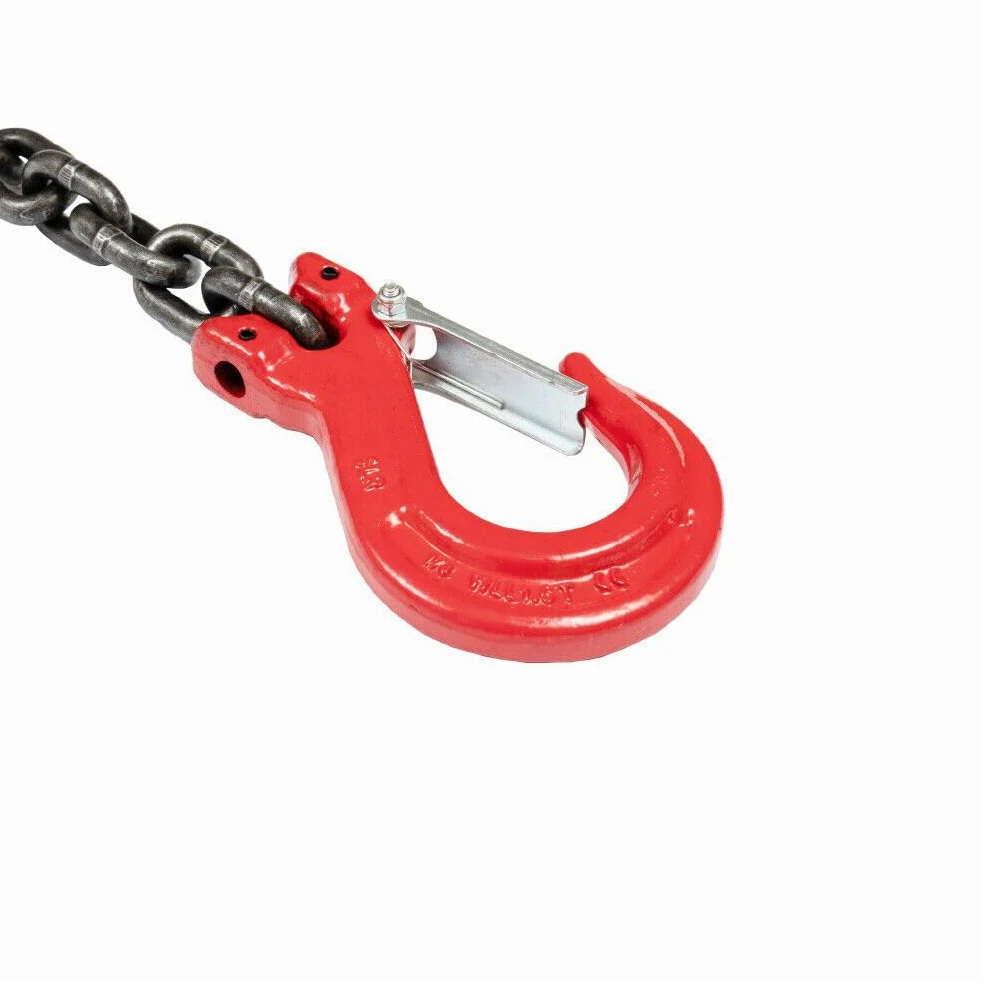 Cadena de 8 mm, cadena de 4 hebras, cadena de acero, cadena de eslabones para maquinaria, fábricas, almacenes, garajes, 5 t 1,5 m de largo.