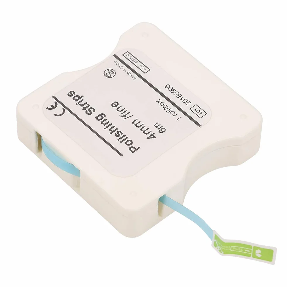 Aramox Tira de pulido dental 1 rollo 4 mm herramienta limpieza bucal para blanquear dientes (azul)
