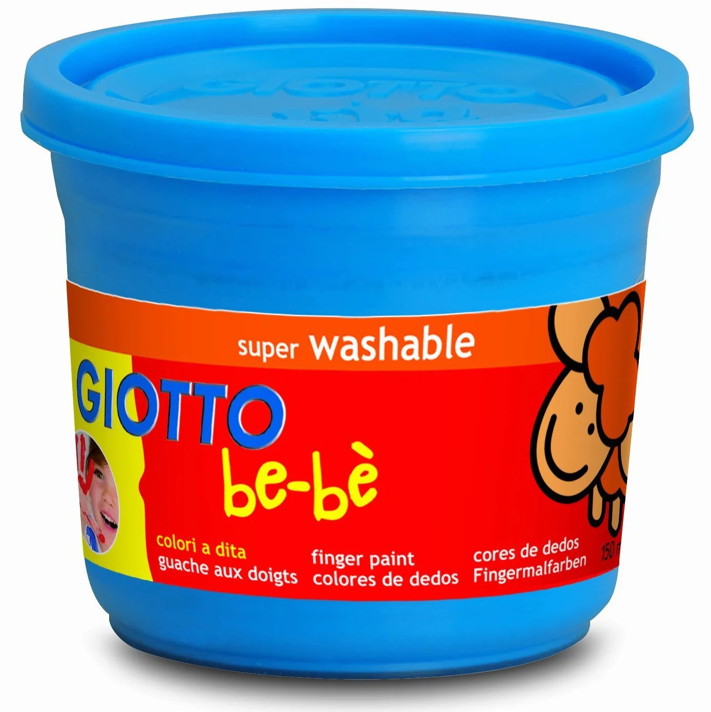 GIOTTO be-bè Pintura a Dedos Lavable, Botes 4 x 150 ml, Colores surtidos