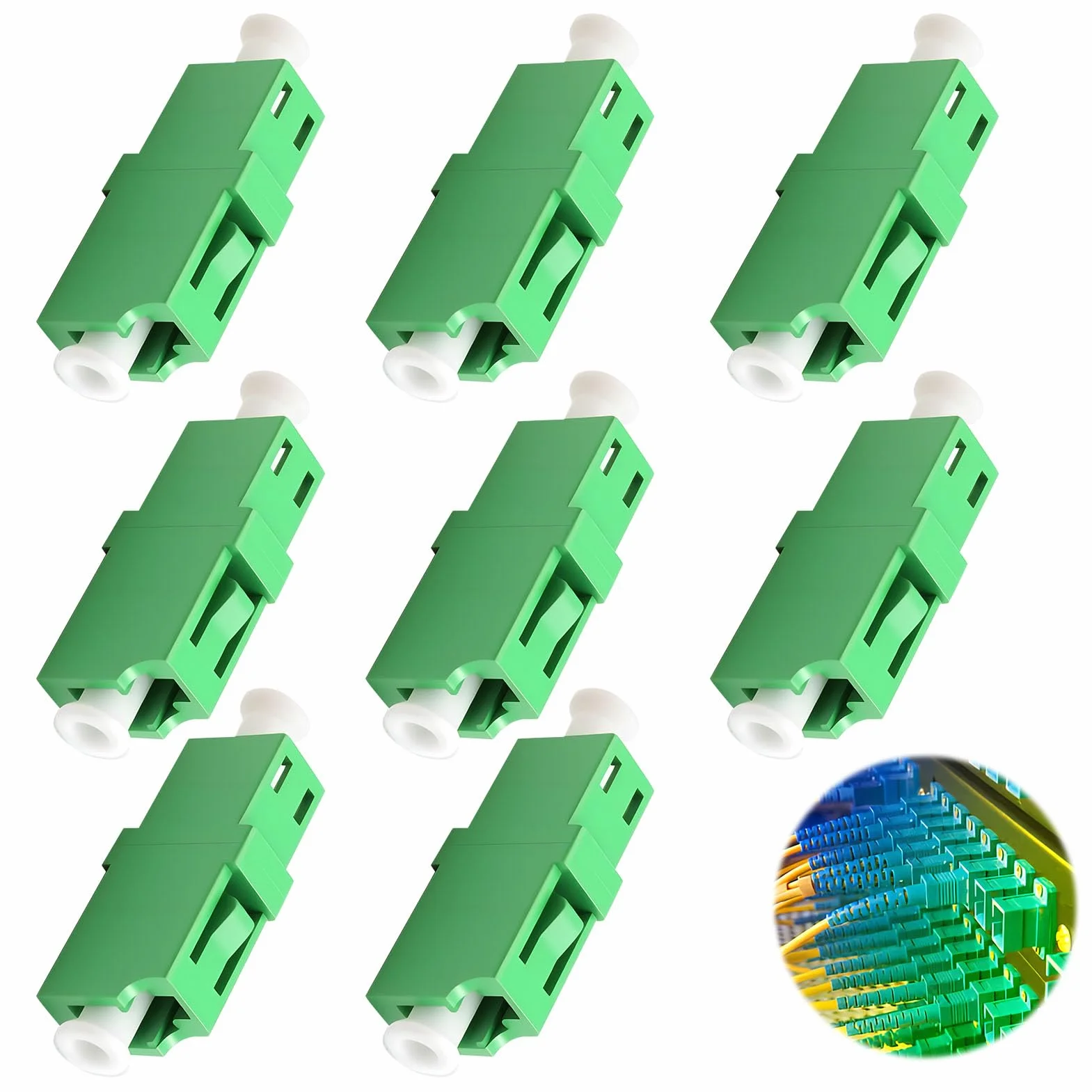 Adaptador de Fibra Óptica LC/APC Monomodo Simplex Pack de 8