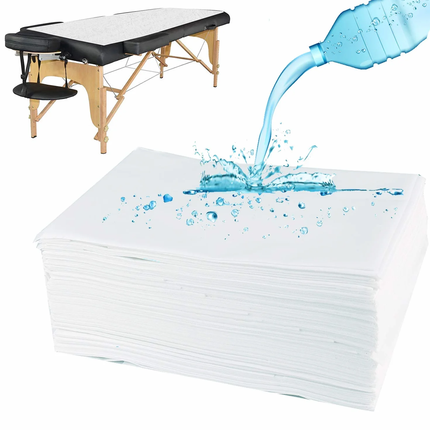 Sábana Desechable SMS No Ajustable 180x210 cm | Pack de sábanas desechables para camilla (100 uds)