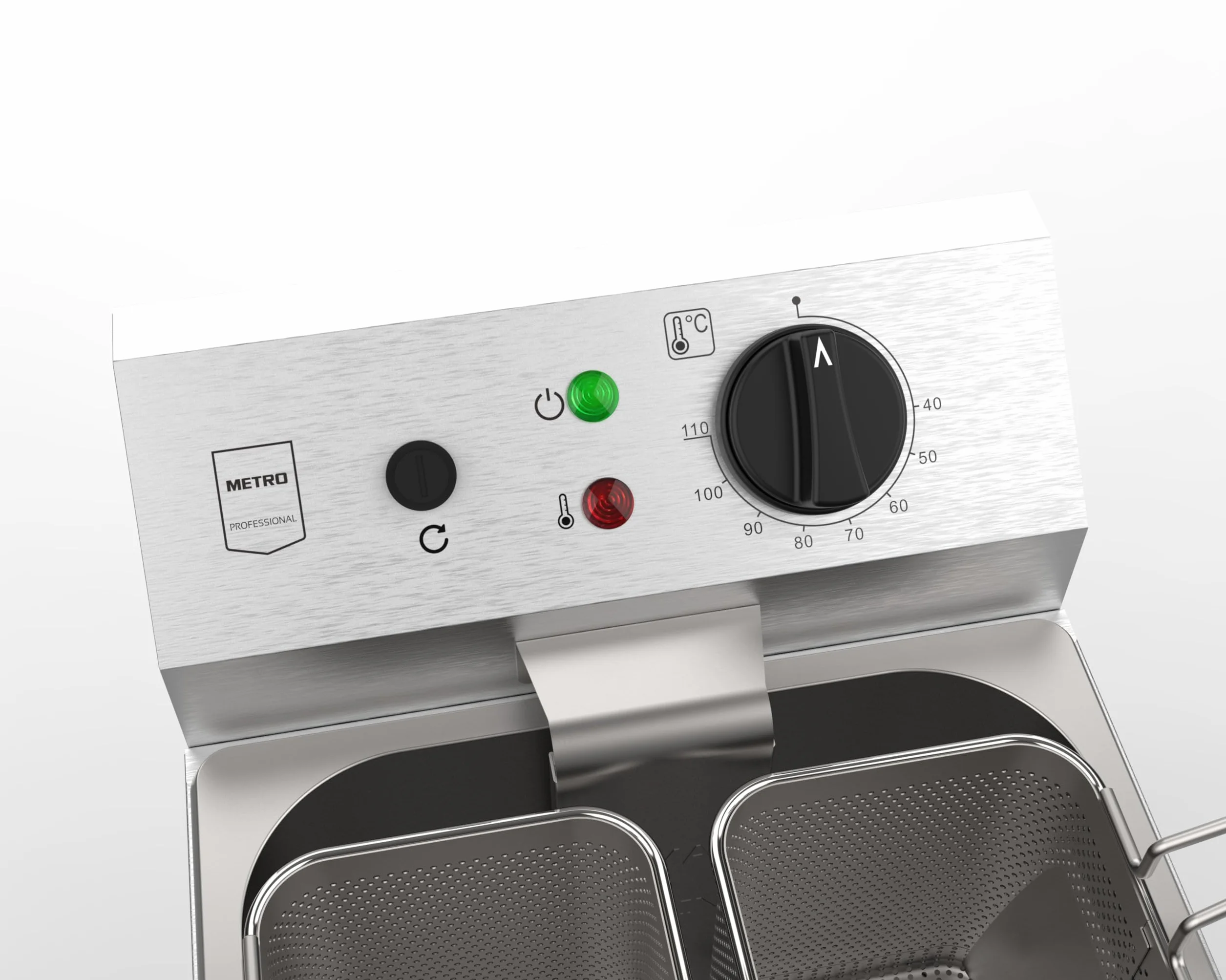 METRO Professional Cuiseur à Pâtes Électrique GNC1008, 47 x 55 x 38 cm, 4 Paniers, 3150 W, 8L, Argenté