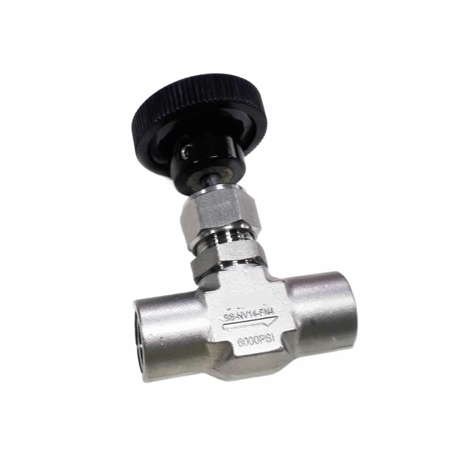 Válvula de aguja Mini válvula de aguja de aire de 6000PSI, acero inoxidable, Gas NPT hembra de encendido/apagado 1/8", 1/4", 3/8", 1/2", 3/4"(4Points)