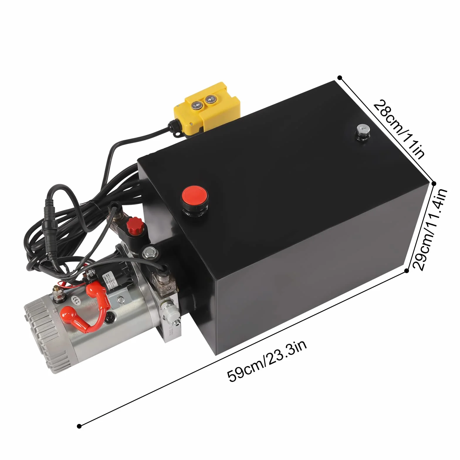 Bomba hidráulica de 12 V CC, 3 kW, agregado de bomba eléctrica, depósito de 18,9 L, motor de bomba de acero de 16 MPa, bomba de doble efecto para camión volquete, plataforma elevadora