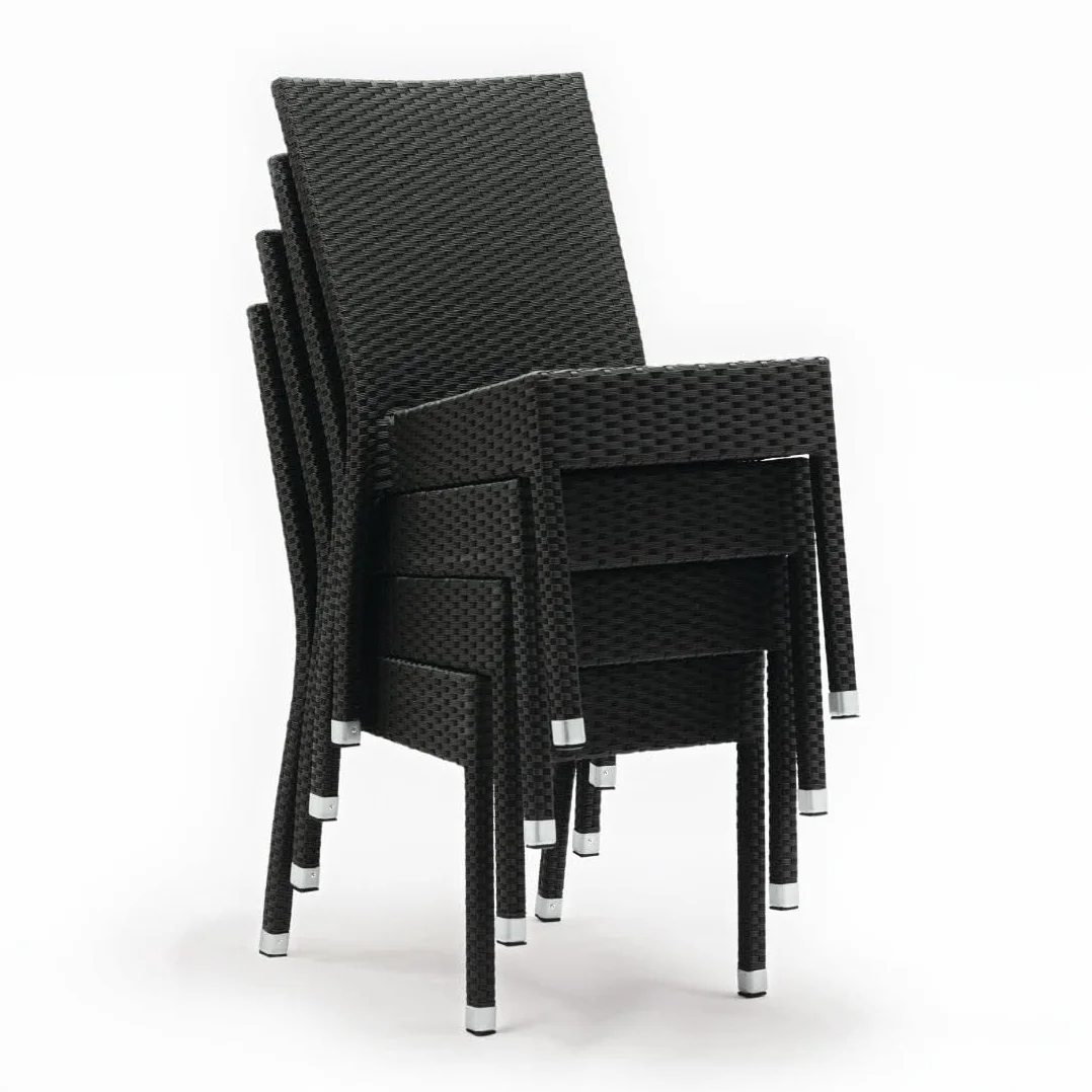 Bolero cf159 Mimbre Laterales Silla, carbón (Pack de 4)