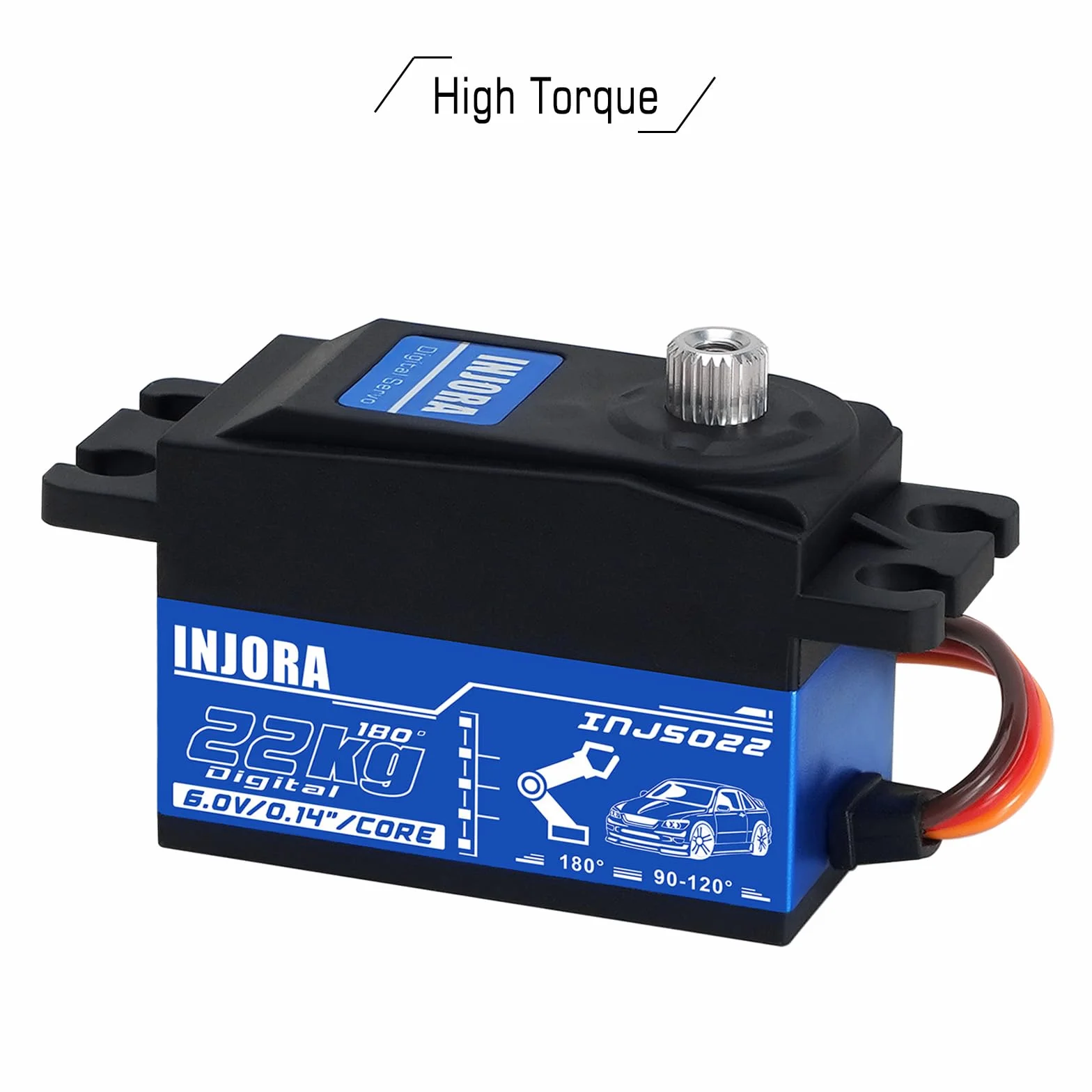 INJORA INJS022 Servo Digital de Perfil Bajo 22KG para Coche RC 1/10 Robot Modelo