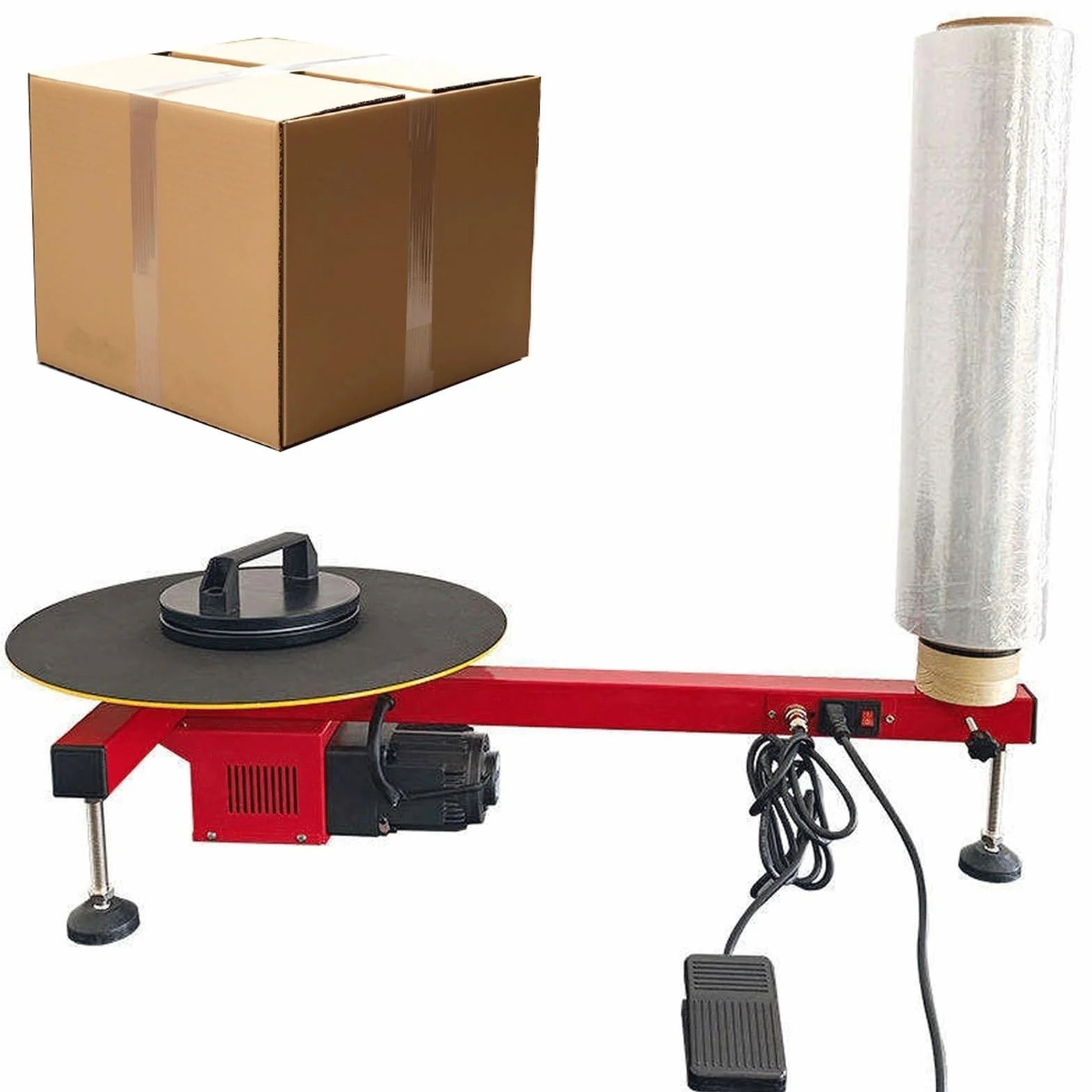 Máquina Envolvedora Eléctrica De Película Estirable, Máquina Envolvedora De Paletas Completamente Automática, Velocidad 30 RPM, Diámetro De La Plataforma Giratoria 40 Cm, Máquina Empacadora De