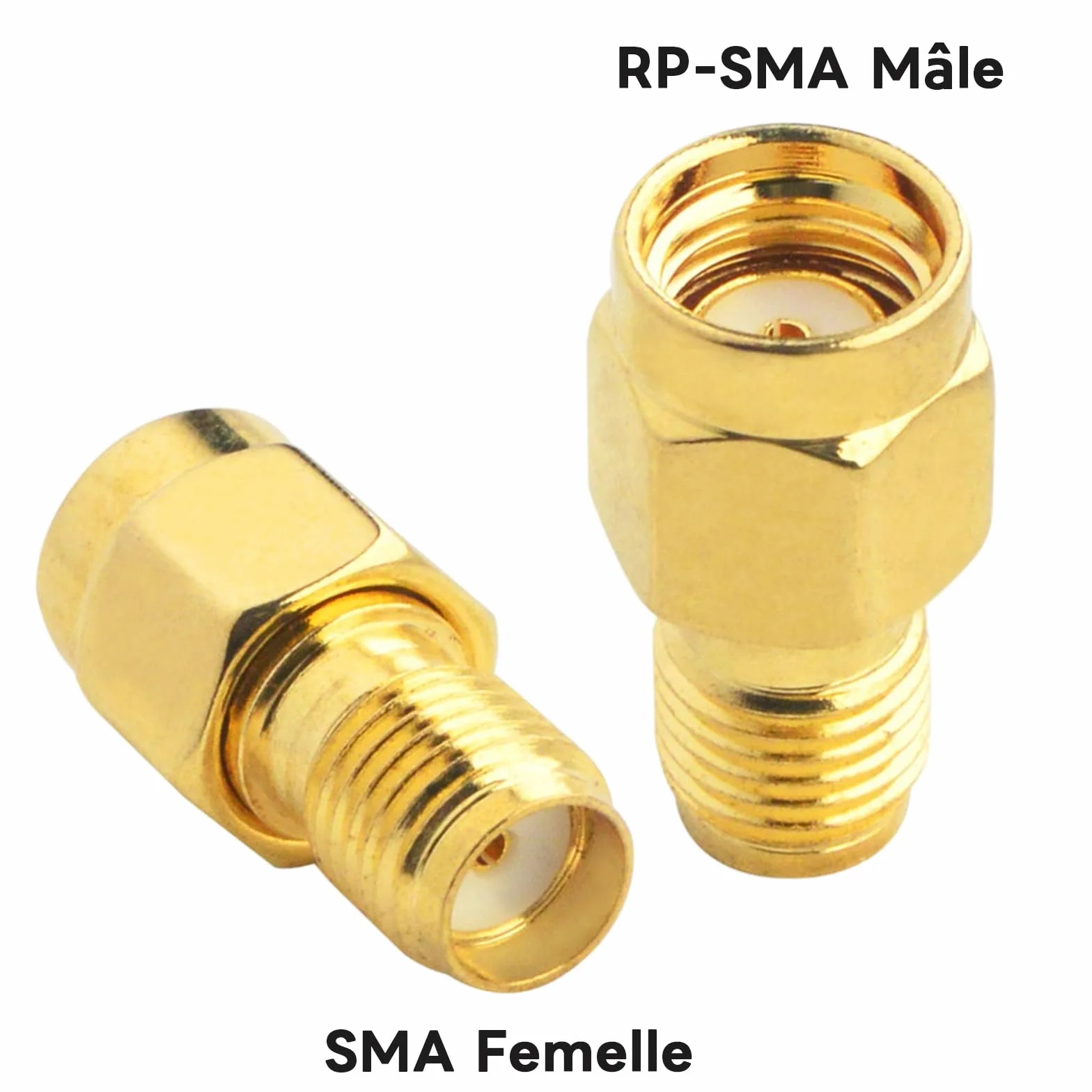 Adaptador SMA a RP-SMA WiFi Antena para FPV Drone, Enrutador, Amplificador de Señal (Paquete de 2)