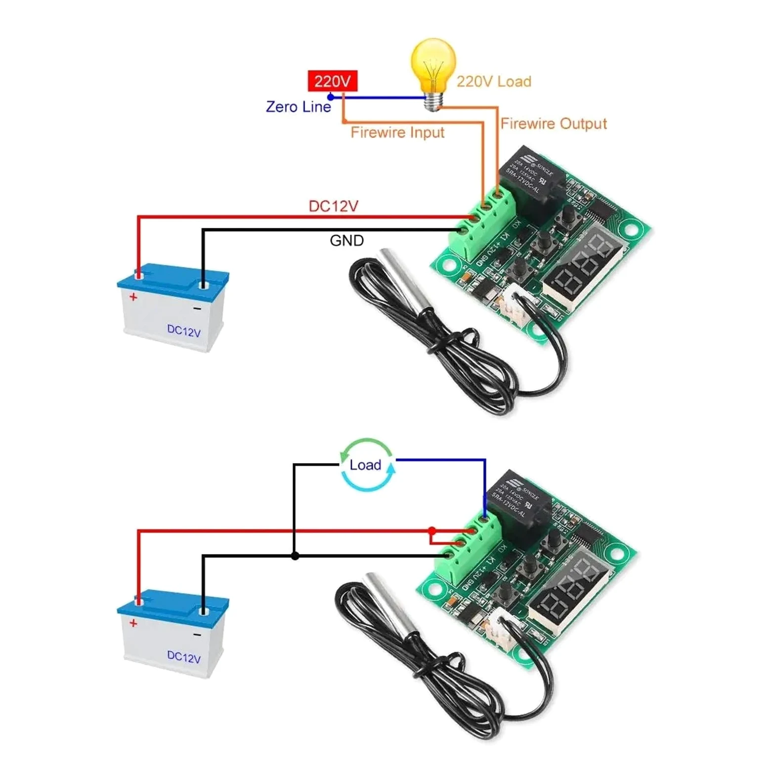Termostato digital XH-W1209, 2/4 unidades, 50 ~ 110 ℃, 12 V, módulo controlador de temperatura con carcasa y prueba impermeable (2 juegos)