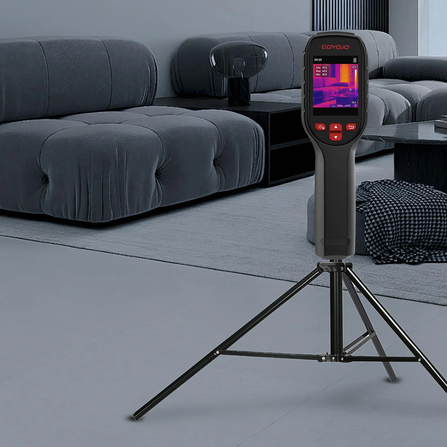 GOYOJO Cámara Térmica de 192 x 192 con Resolución IR, Cámara Infrarroja de Mano, Imagen Térmica de 25 Hz, Velocidad de Actualización de 25 Hz, Cámara Térmica Compacta de Mano con Puntero Láser