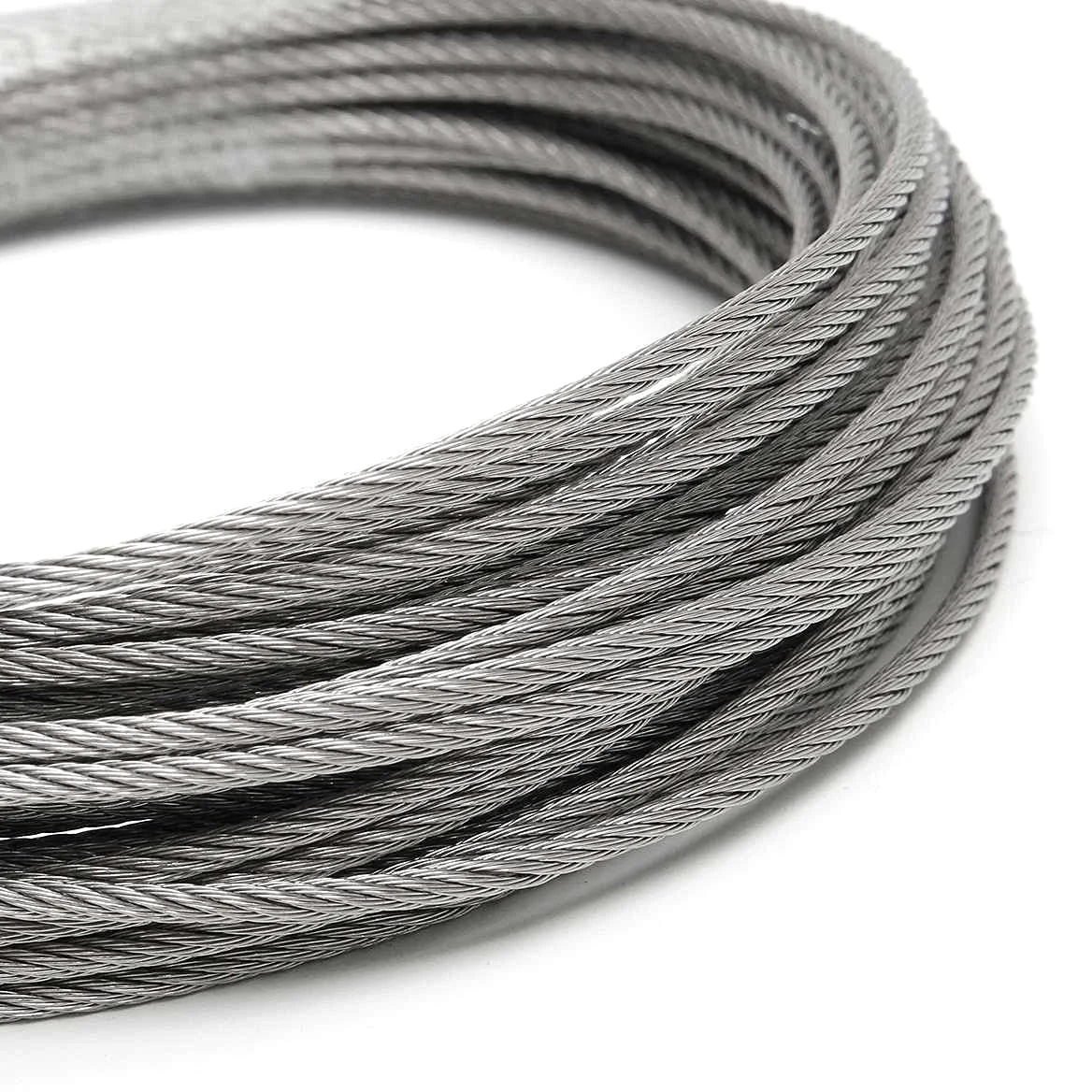 Cable Acero,Cable Acero Plastificado 100m 50m304 Acero inoxidable 1 mm 1,5 mm 2 mm de diámetro alambre de acero cable de cable de elevación Línea de elevador Línea de tendedero a prueba de herrumbre 7