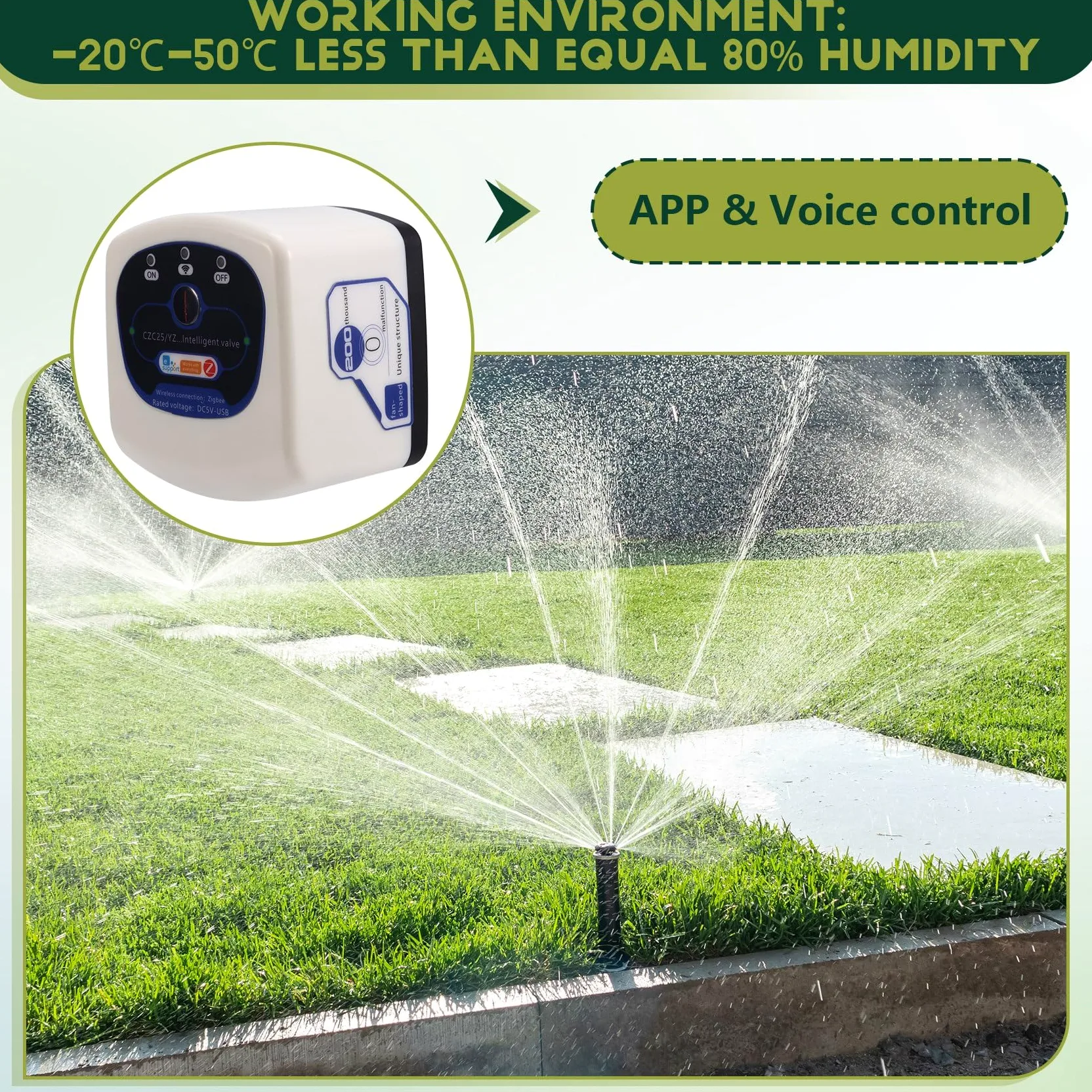 Controlador Inalámbrico de Válvula de Agua Inteligente con Wifi para Jardín Doméstico, Controlador de Apagado Automático DN25, Aplicación