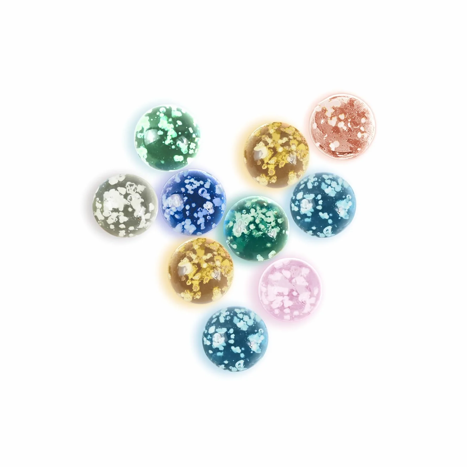 Bolas de Cristal Fosforescente Multicolor para Juegos de Carreras 10 Unidades