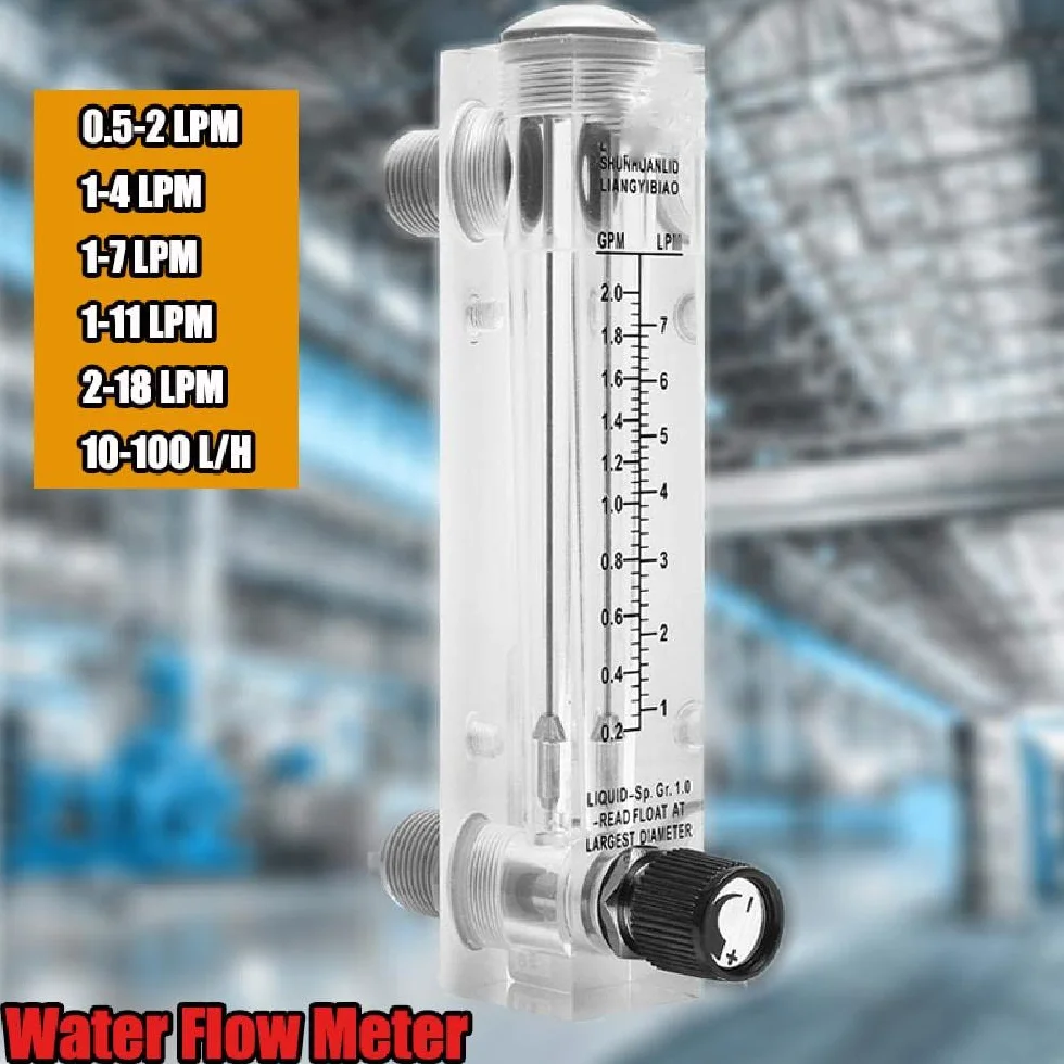 Caudalímetro líquido LZM-15T Medidor de flujo de agua ajustable 10-100 L/H 1/2 pulgada rosca externa