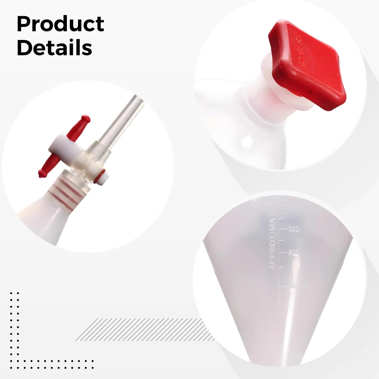 Embudo separador de 1000 ml, plástico con llave de paso, resistente al calor para uso en laboratorio, marcas de graduación transparentes para precisión