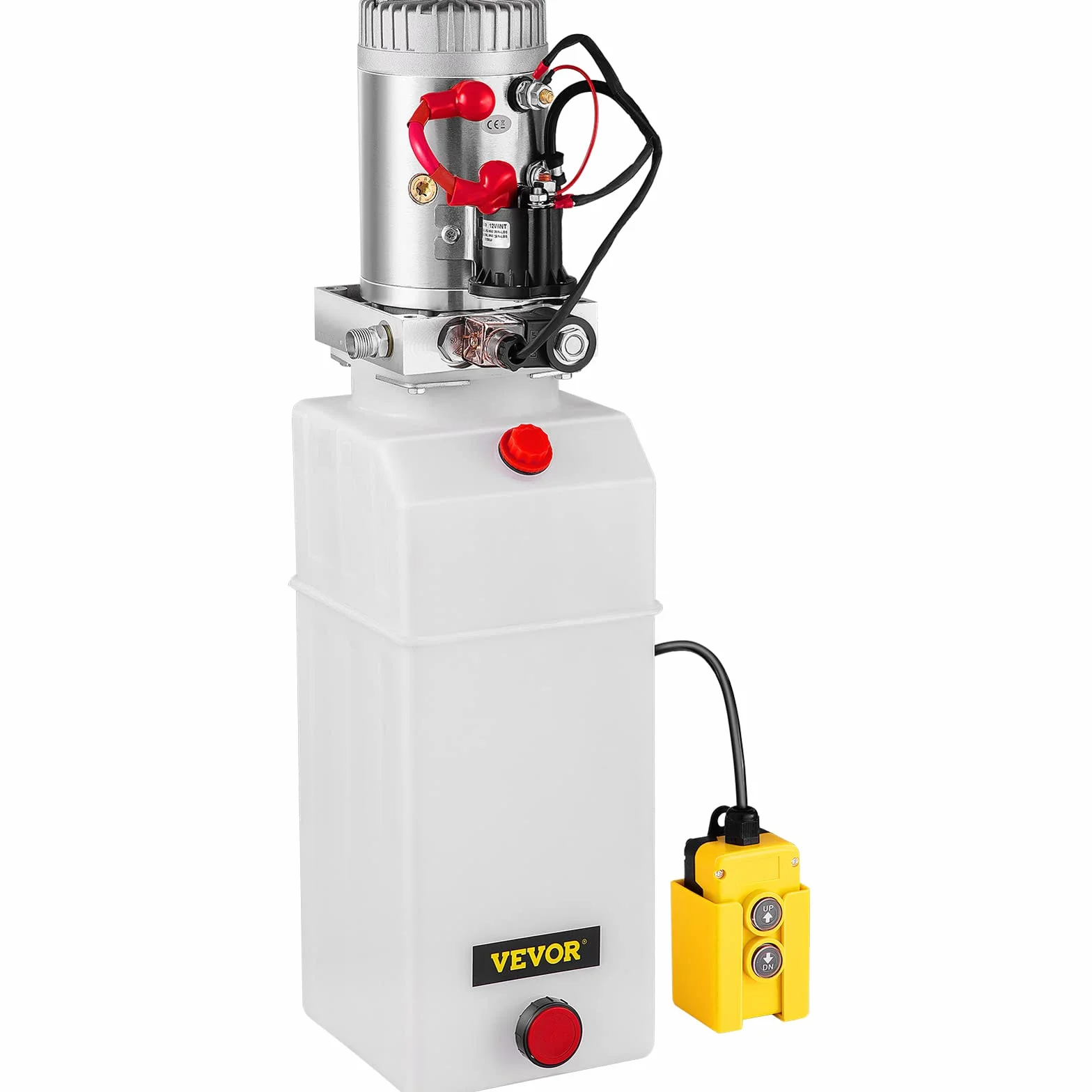 VEVOR Bomba Hidráulica con Simple Efecto 8L para Remolque de Coches Depósito de Plástico Bomba Hidráulica Remolque Tanque 12V Bomba Hidráulica con Efecto Simple para Remolque Volquete