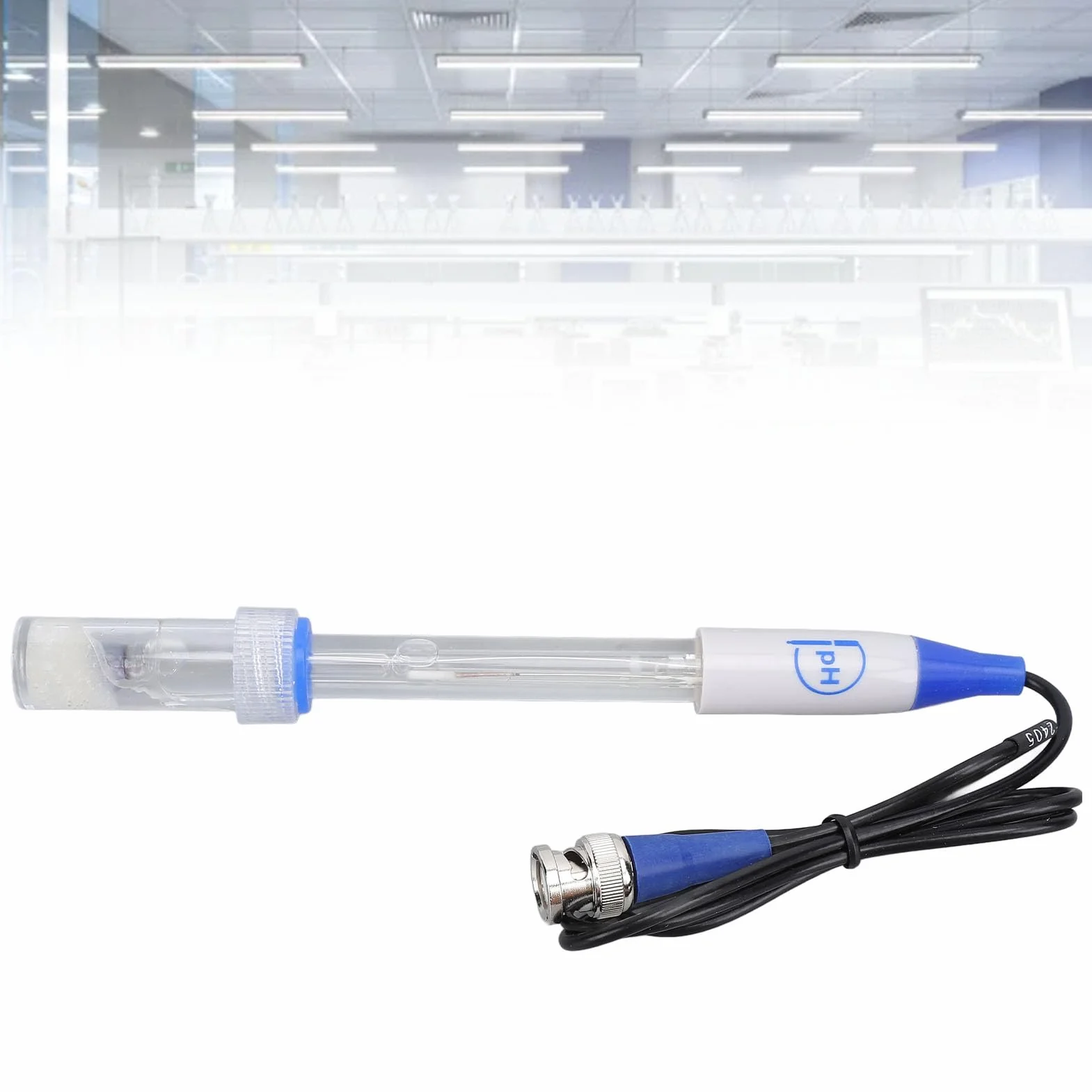 Electrodo de pH 0-14, Sonda BNC, Respuesta Rápida para Laboratorio