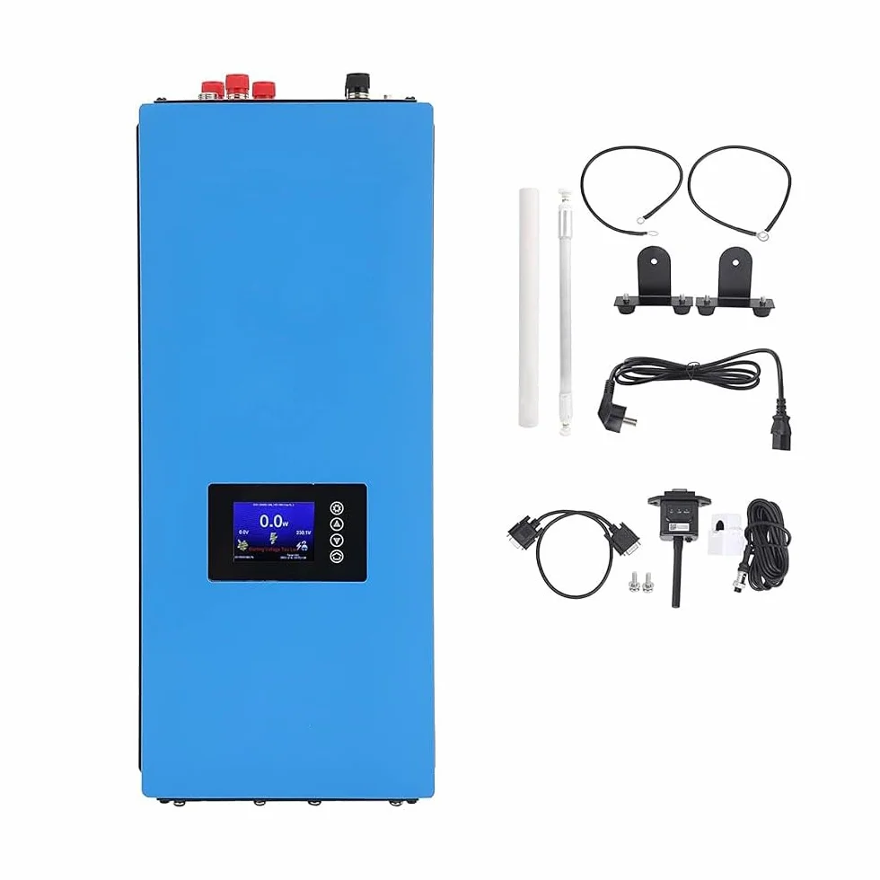 Inversor acoplado a red 1000 W CC 22-65 V a CA 230 V para turbinas eólicas con juego de resistencia de carga, onda sinusoidal pura, enchufe UE, con generadores eólicos de 24 V/48 V CA (1 kW)