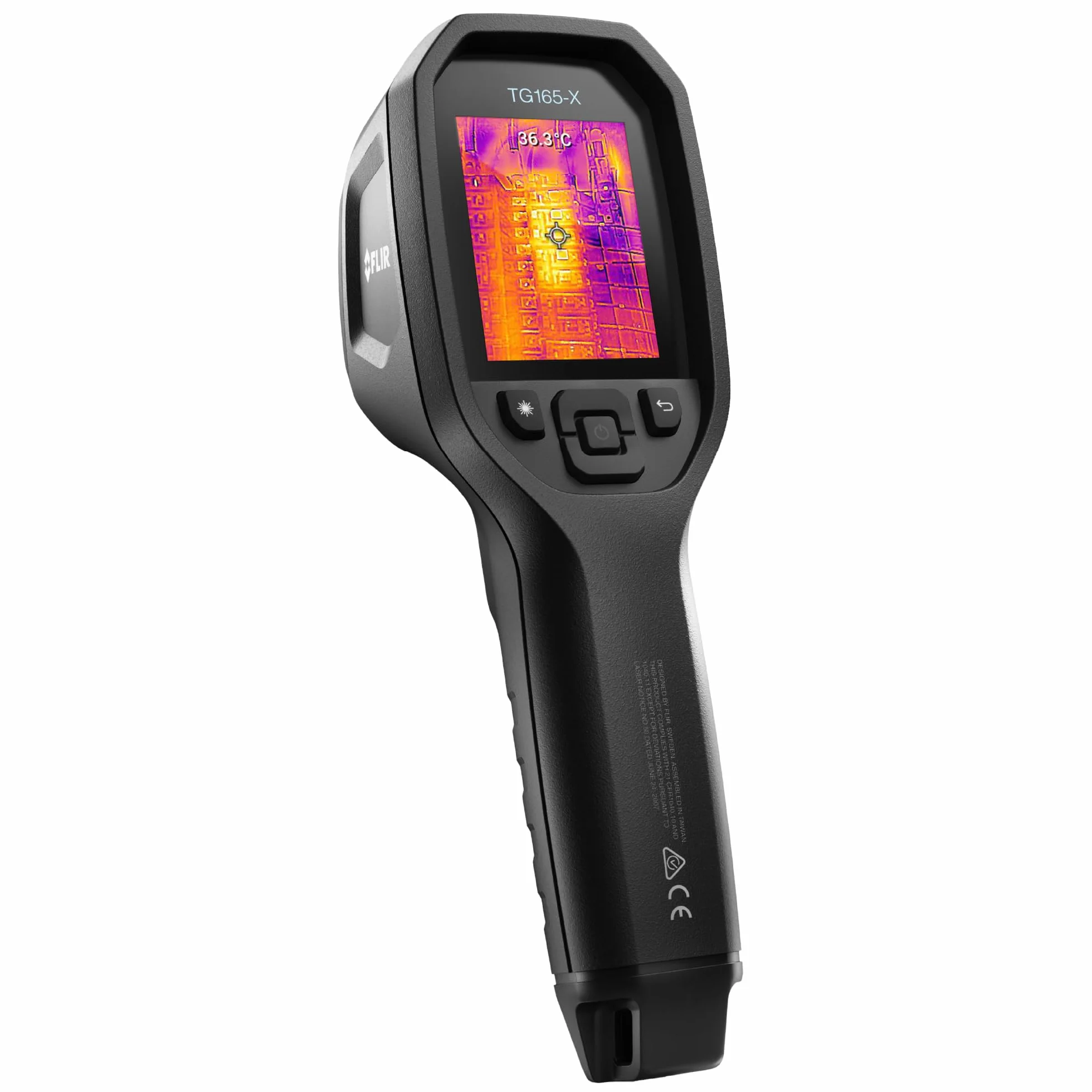 FLIR TG165-X Cámara termográfica con láser Bullseye: cámara infrarroja de calidad comercial para inspección de edificios, HVAC y electricidad.