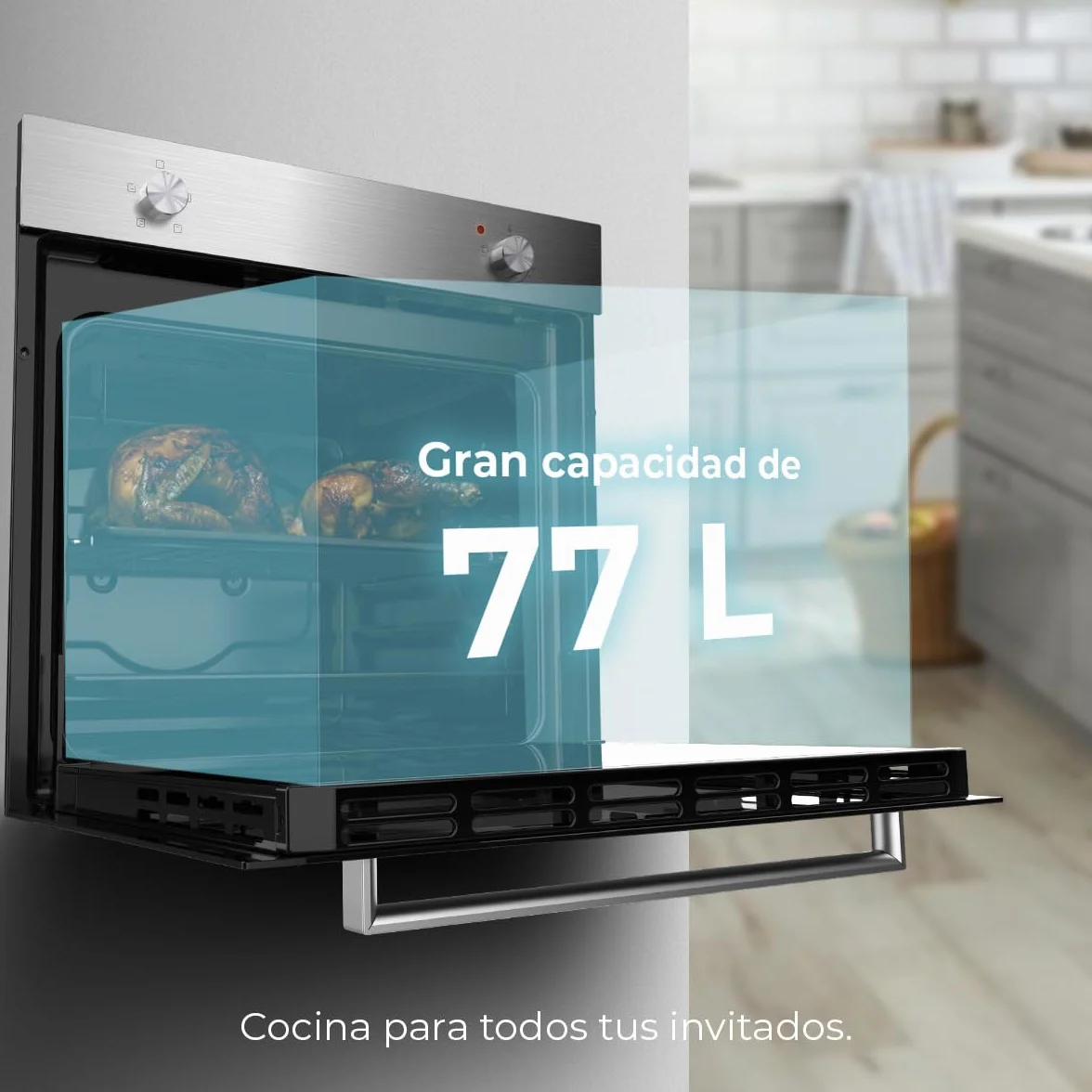 Cecotec Horno Integrable Convencional Bolero Hexa C126000 Inox 2800W 77L