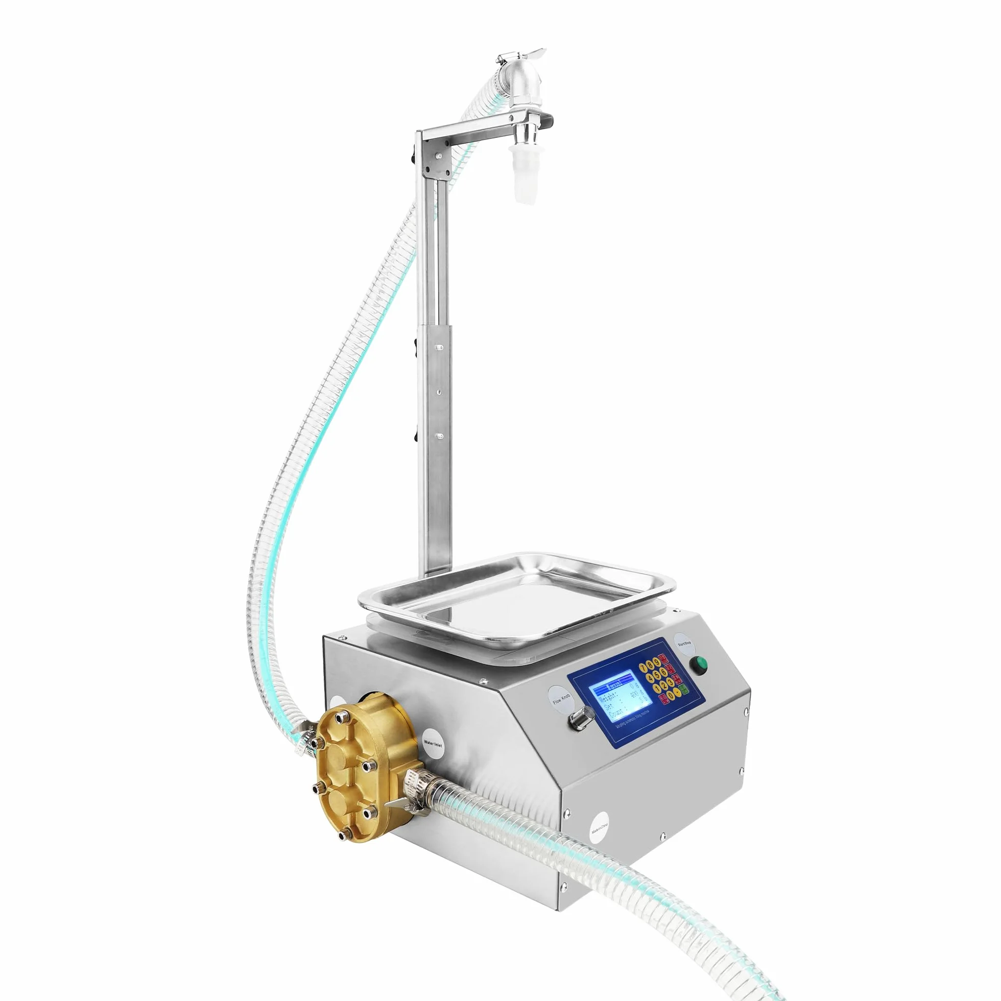 Llenadora cuantitativa de líquidos viscosos | Volumen de llenado 20ml-10000ml | Máquina de llenado de miel automática Máquina de llenado de líquido viscoso con pegamento Tahini, 7L / min