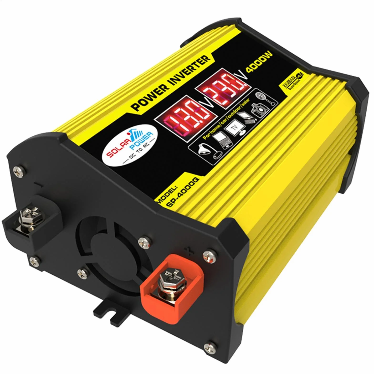 Genérico Kit de Paneles solares con inversor, de energía Solar con inversor de energía y Paneles de energía de 4000W, Panel Solar y Kit de Controlador, Controlador automático de Carga Solar para RV