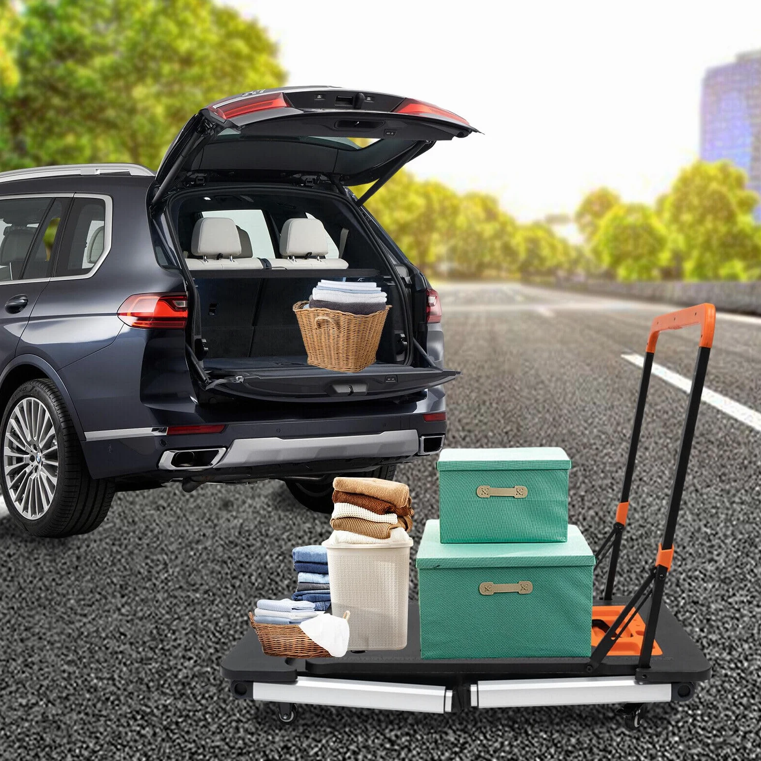 Banco de trabajo plegable 7 en 1, carro de trabajo portátil, mesa de trabajo de garaje, carro de taller para caballete, plataforma de trabajo