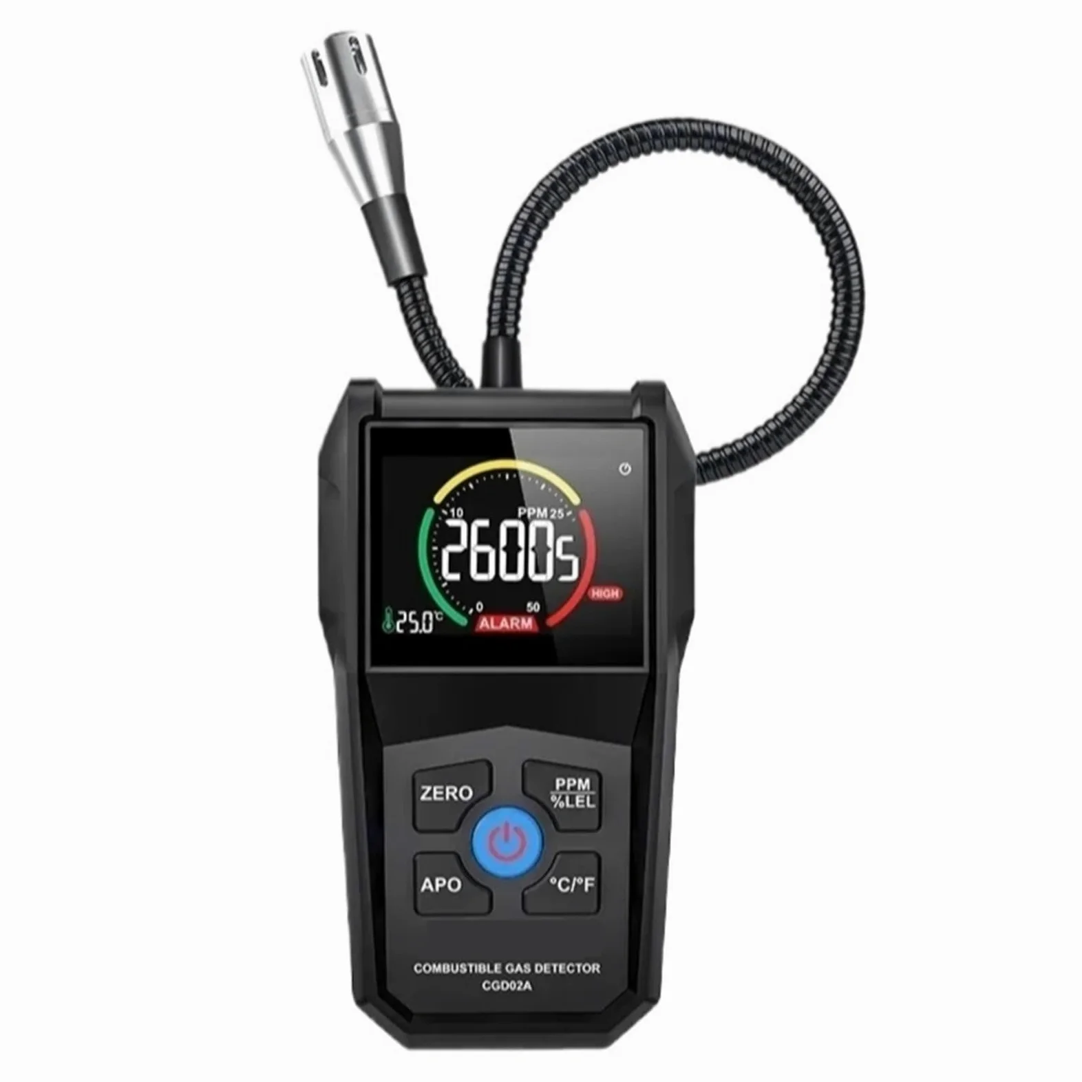 Contador partículas polvo, Analizador De Detector Gas Combustible CGD02A, Fuga 50000 PPM para interiores exteriores | Pantalla LCD, Alarma Luz Y Sonido