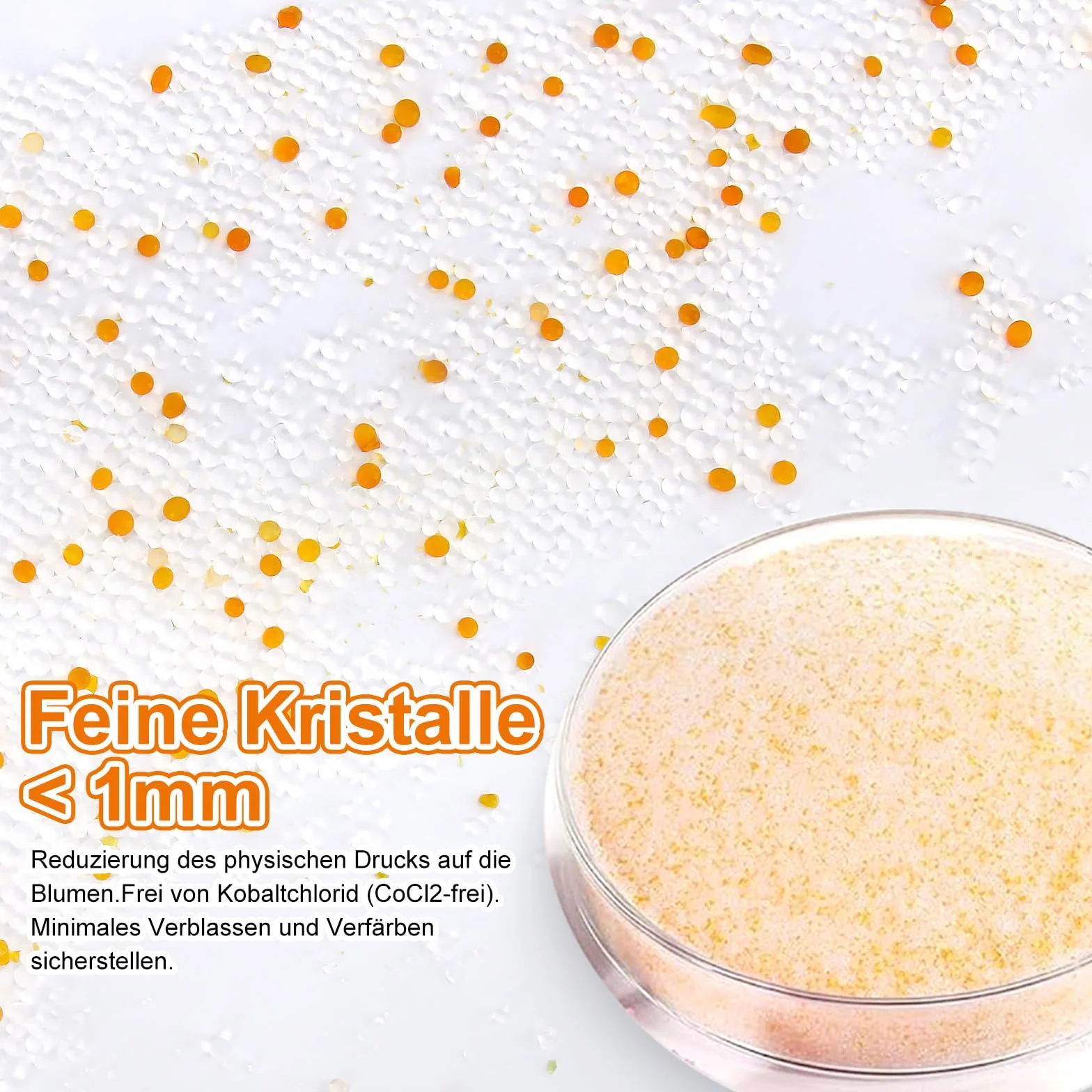 Gel de sílice para secar flores 500 g con indicador de humedad desecante regenerable