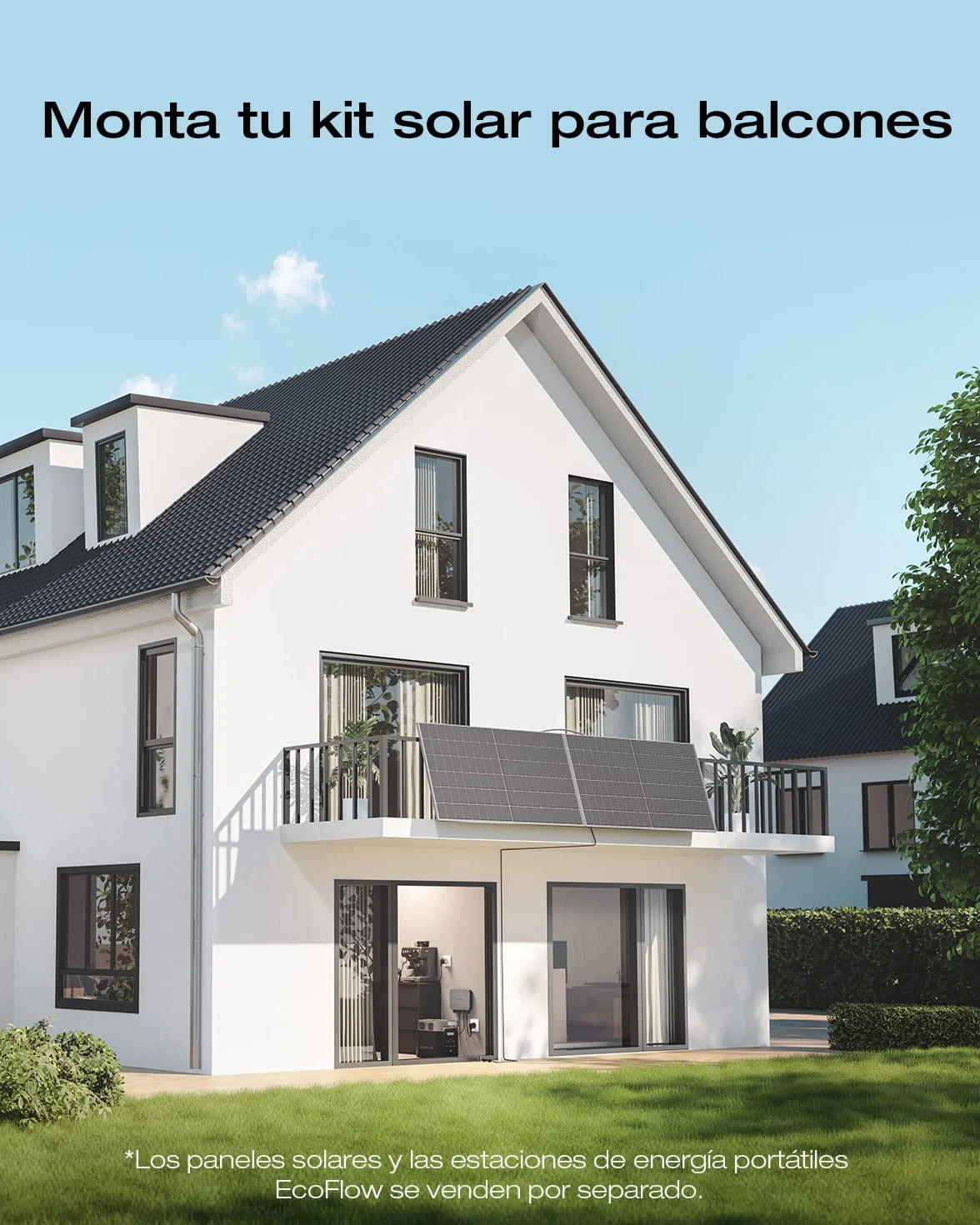 Kit EcoFlow PowerStream, 2 Paneles solares rígidos de 400 W y un inversor de conexión a Red, WiFi, Control Remoto a través de la App, Compatible con Estaciones de energía y Smart Plugs EcoFlow