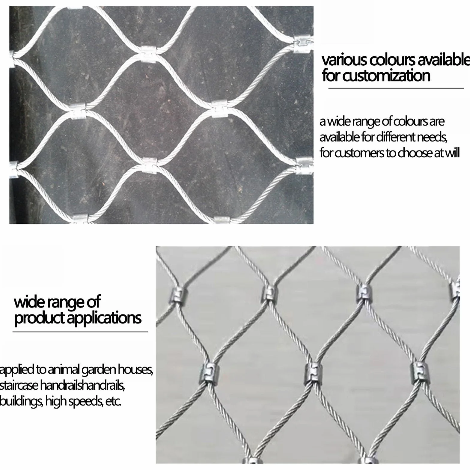 Cable Flexible Malla Acero Inoxidable Malla Cuerda 5cm no es Fácil Romper para Jardín Barandilla Escalera se Puede Personalizar (2.8x18m/9.18x59.05ft)