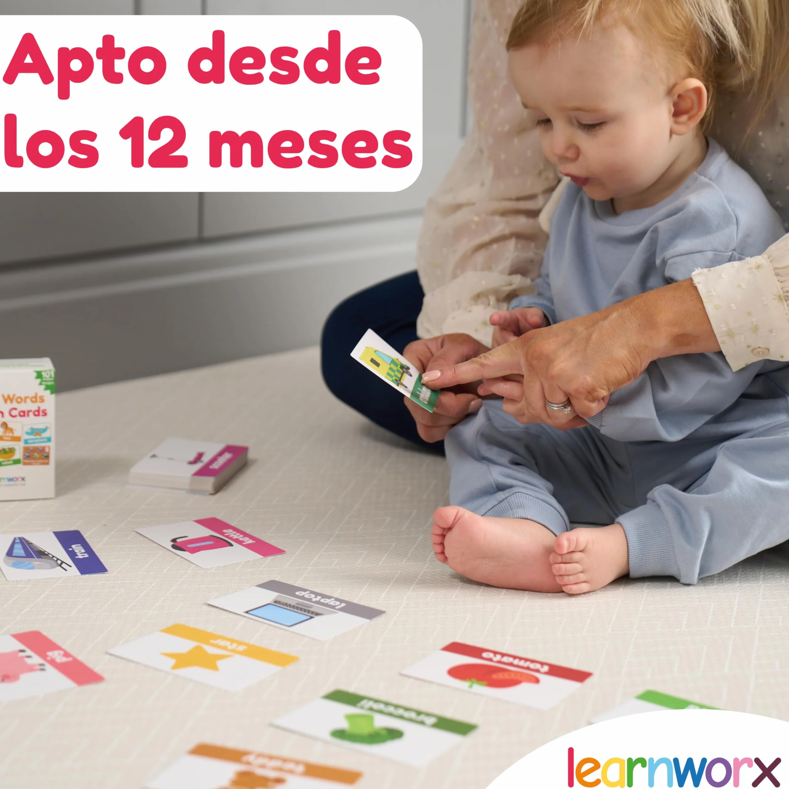 Tarjetas Educativas Bebés 1 2 3 Años | 101 Tarjetas Únicas Flashcards Primeras Palabras | Juguete Desarrollo del Lenguaje