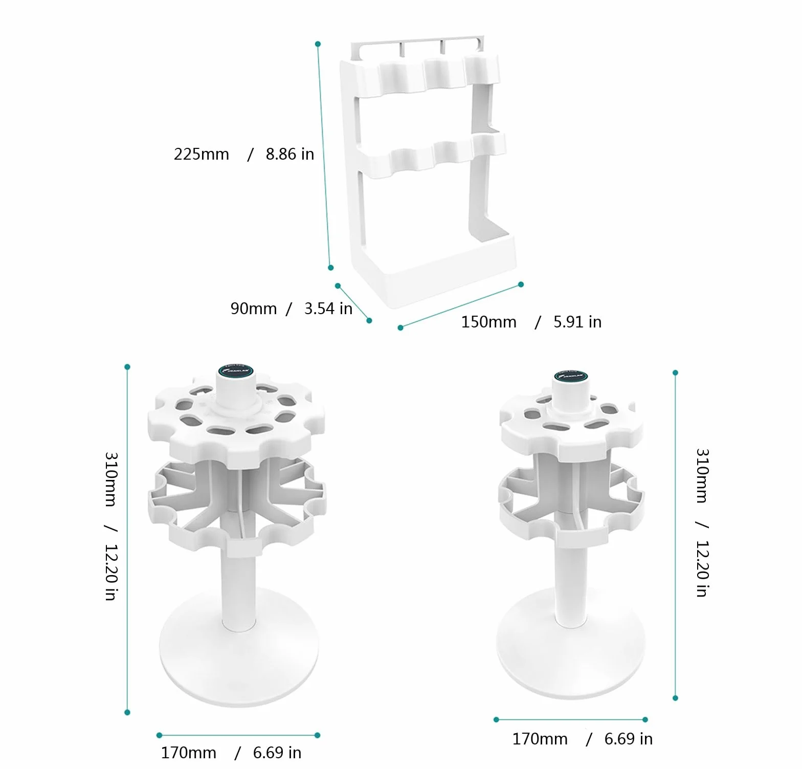 Soporte giratorio para micropipetas de laboratorio, capacidad 3-9 pipetas