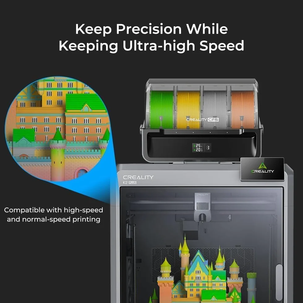 Creality Hyper PLA - Filamento RFID de 1.75 mm, 4 kg para combo K2 Plus, filamento de impresora 3D para alta velocidad de 30 a 600 mm/s, paquete de 4 (4 kg)/carrete de filamento Hyper RFID compatible