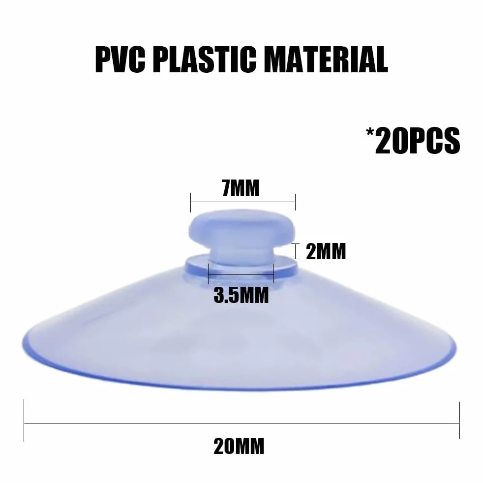 Ventosas Transparentes de PVC sin Ganchos LJFEA Resistentes y Adaptables 20 uds