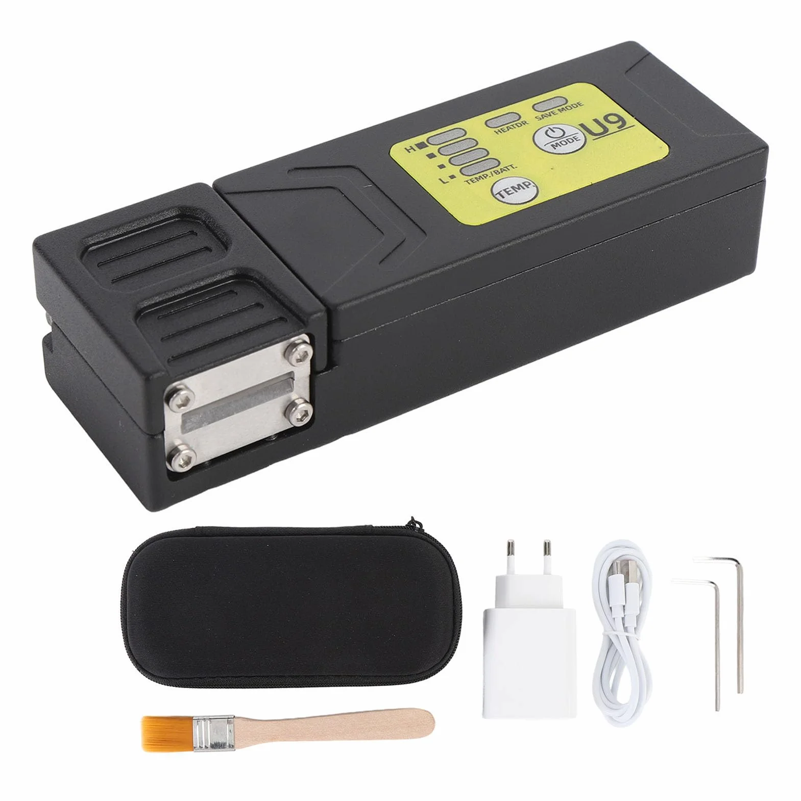 Asixxsix Pelador térmico de Fibra óptica portátil para Fibra Simple o en Cinta, Herramienta de pelado con Calentamiento automático Recargable para Haces de Fibras ópticas no visibles (EU