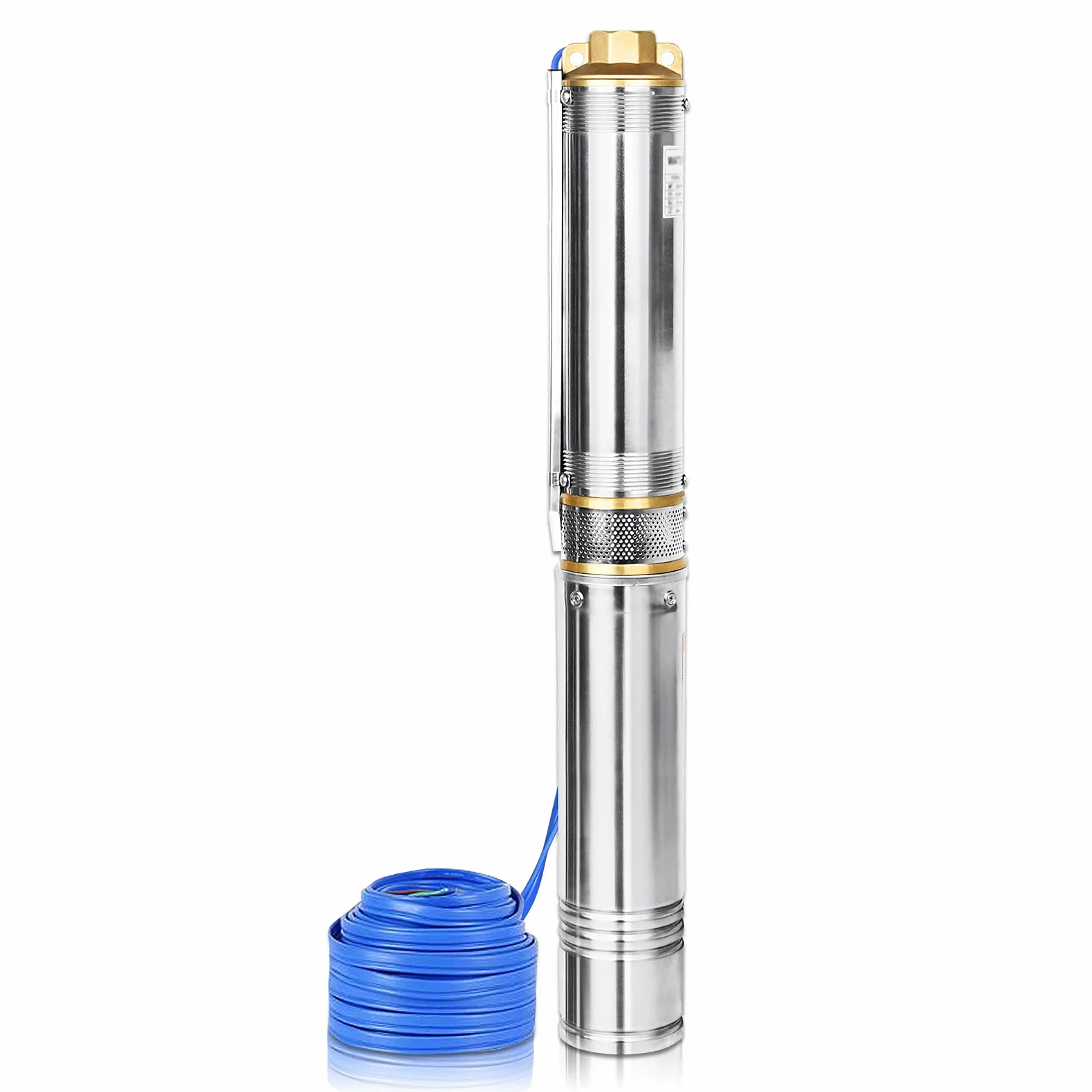 UISEBRT Bomba para pozos profundos, 4 pulgadas, 0,37 kW, acero inoxidable, compatible con arena, capacidad de extracción de hasta 4.000 l/h, bomba sumergible de 92 mm de diámetro