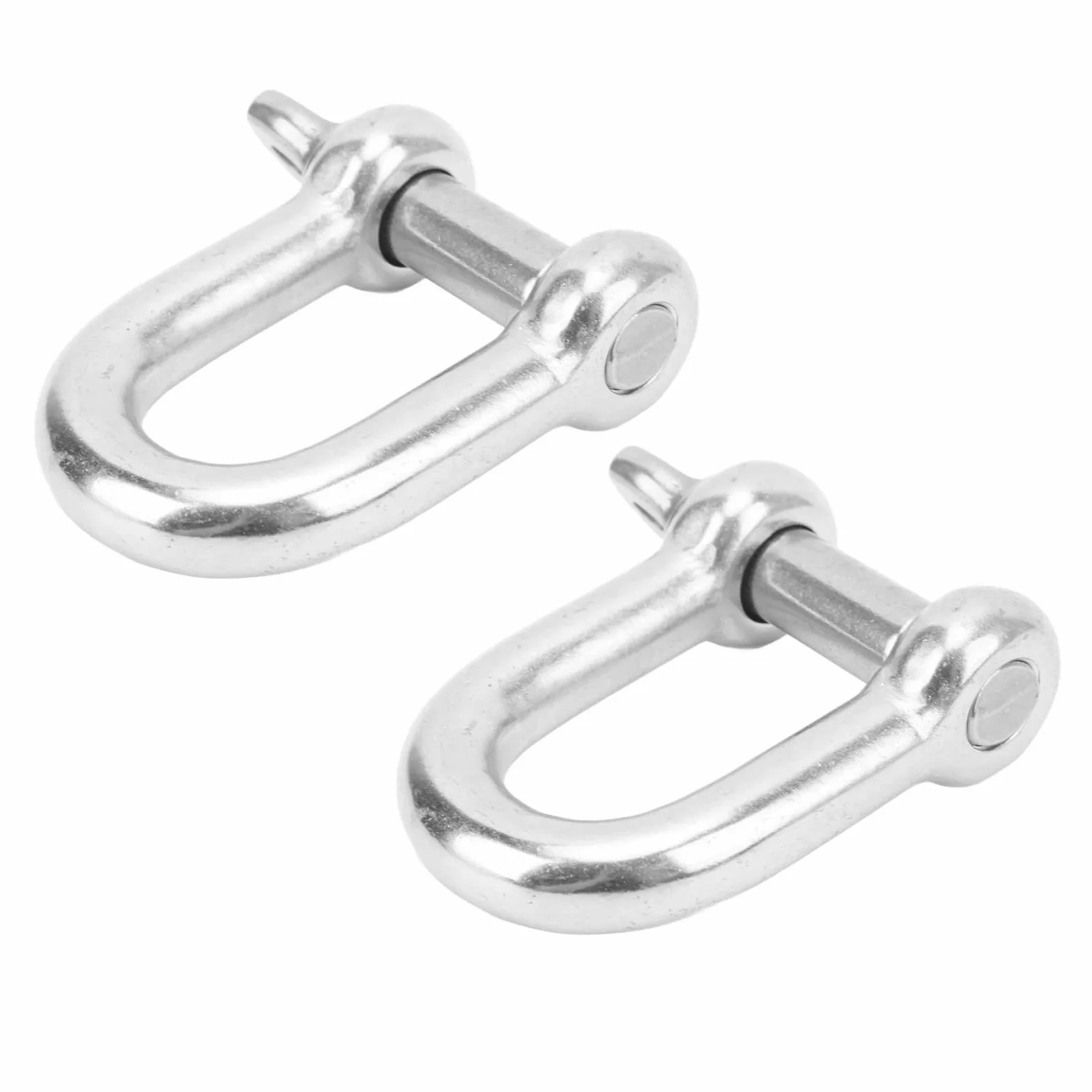 Qqmora Grilletes de Anillo en D de Acero Inoxidable de 22 Mm, Resistencia Fuerte para Anclaje y Remolque, 2 Piezas