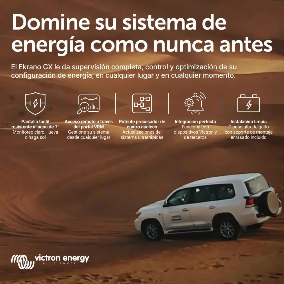 Victron Energy Ekrano GX con Pantalla Integrada para Monitoreo y Control del Sistema